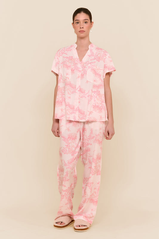 Maggie Pyjama Set - Long Pants - Summer Toile - Pink