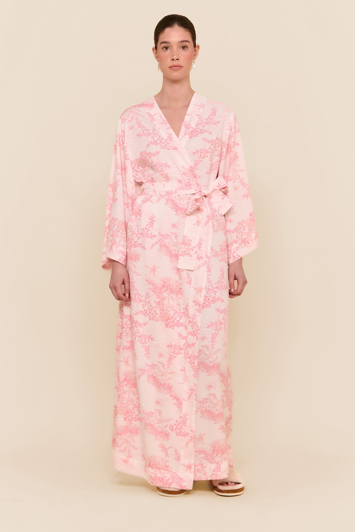 Alice Kimono Robe - Long - Summer Toile - Pink