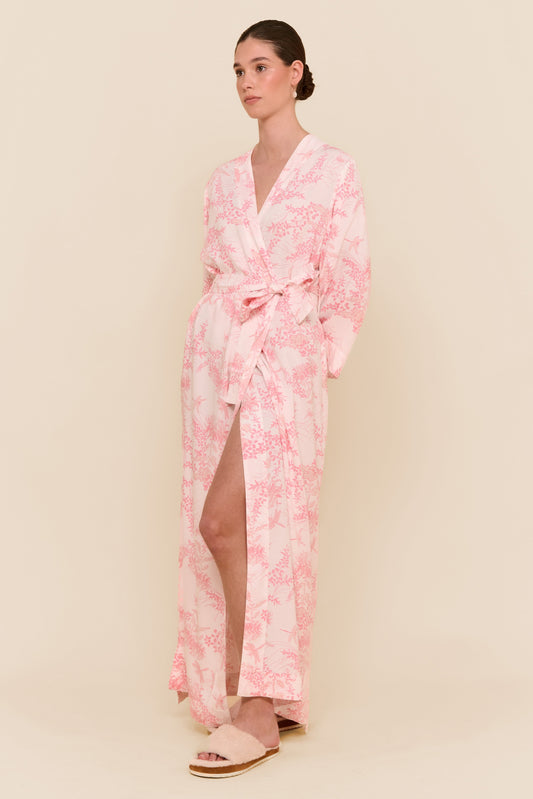 Alice Kimono Robe - Long - Summer Toile - Pink