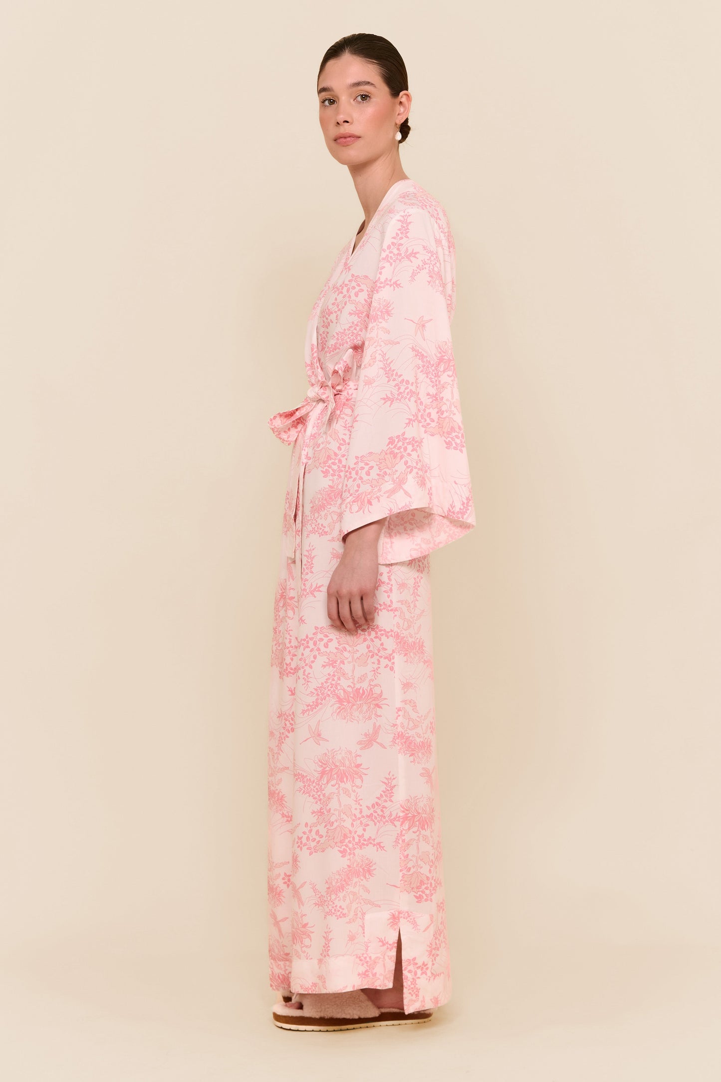 Alice Kimono Robe - Long - Summer Toile - Pink