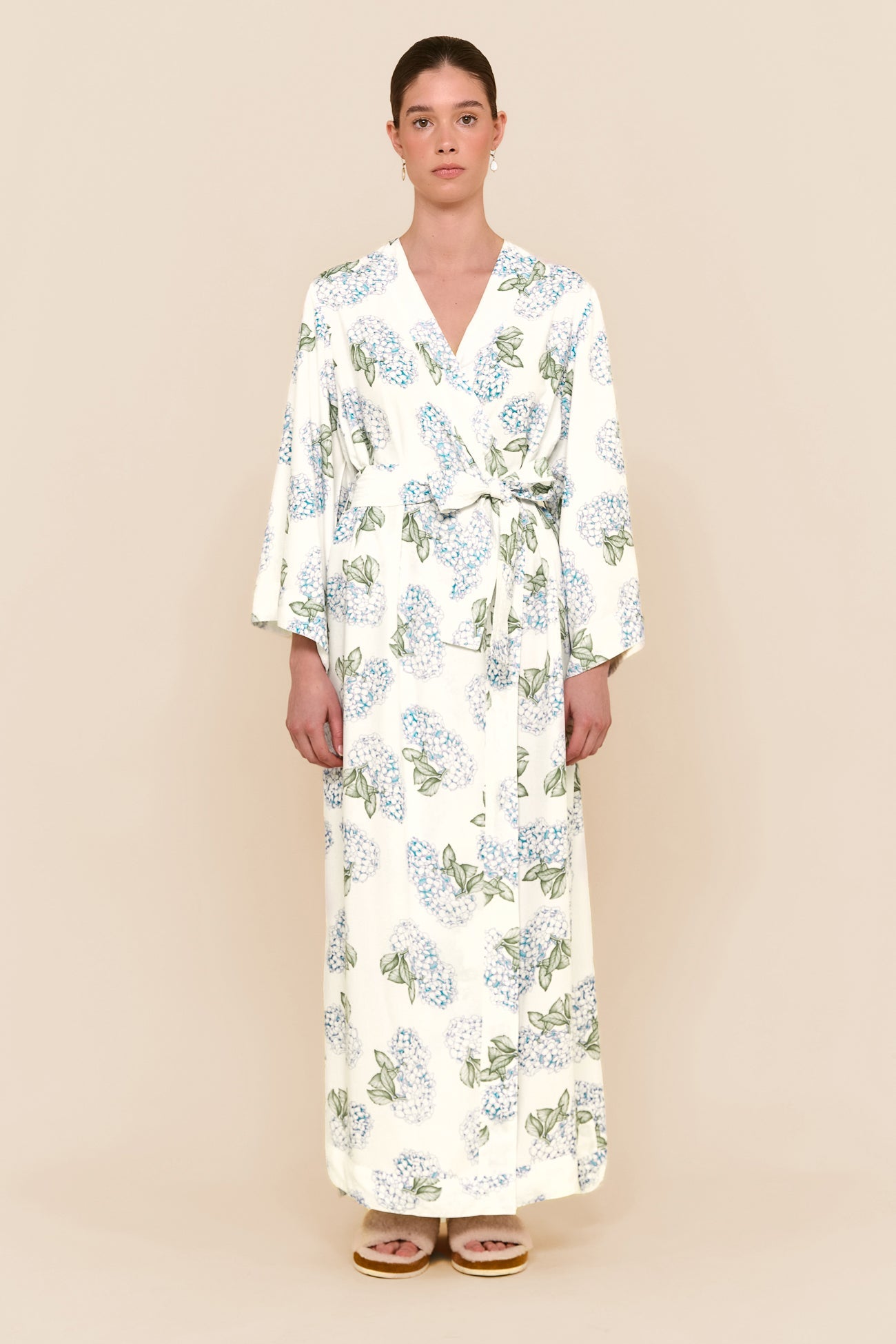 Alice Kimono Robe - Long - Hydrangea Blue