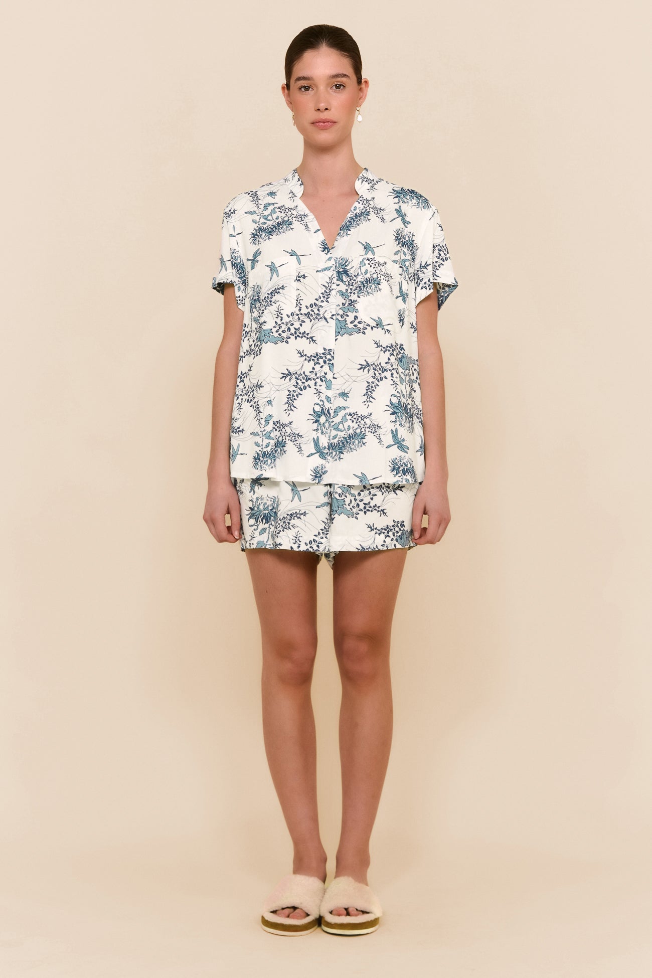 Maggie Pyjama Set - Summer Toile - Aegean Blue