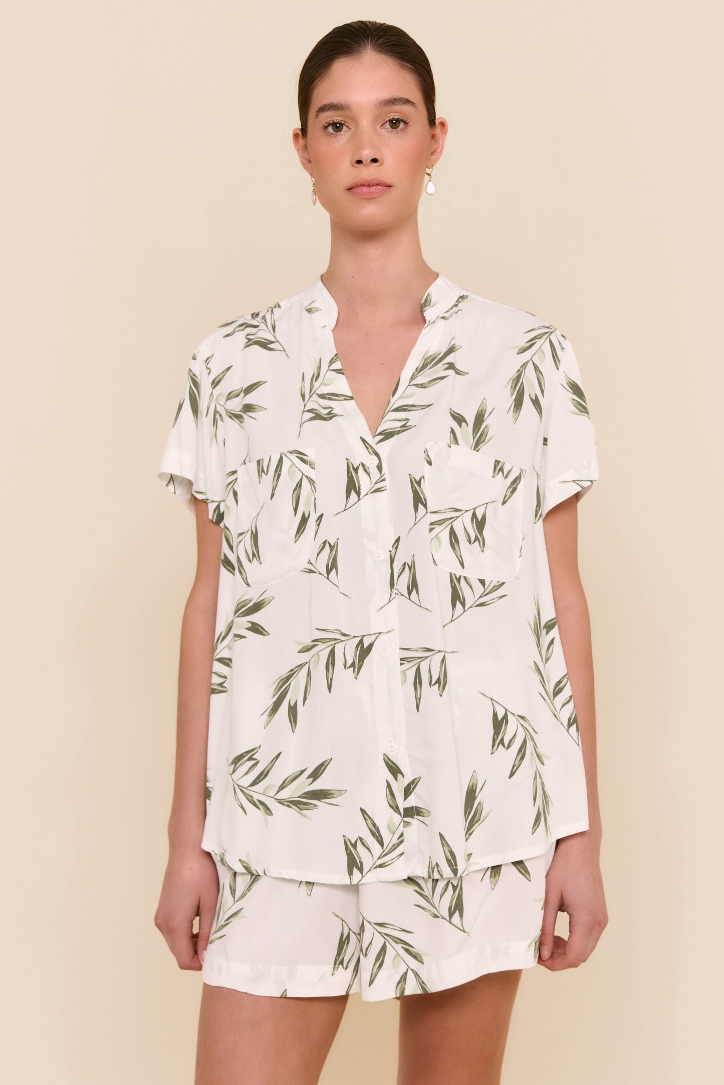 Maggie Pyjama Set - Olive Leaf