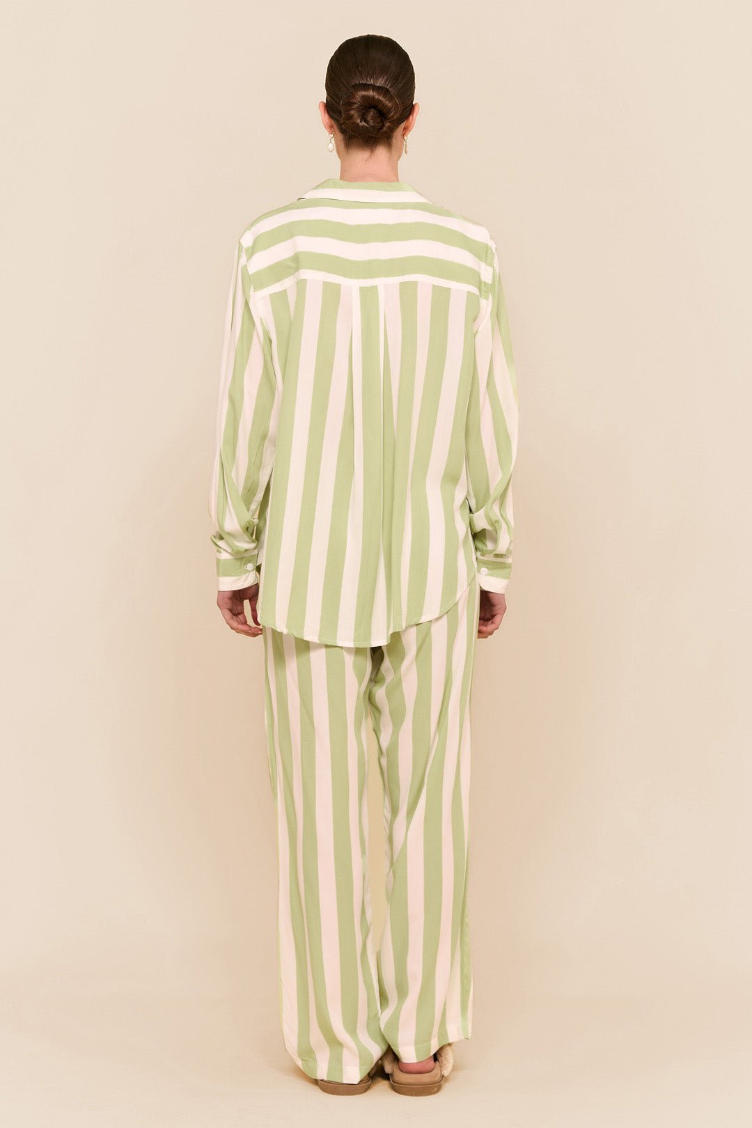 Marlon Long Sleep Set - Stripe - Margarita Green