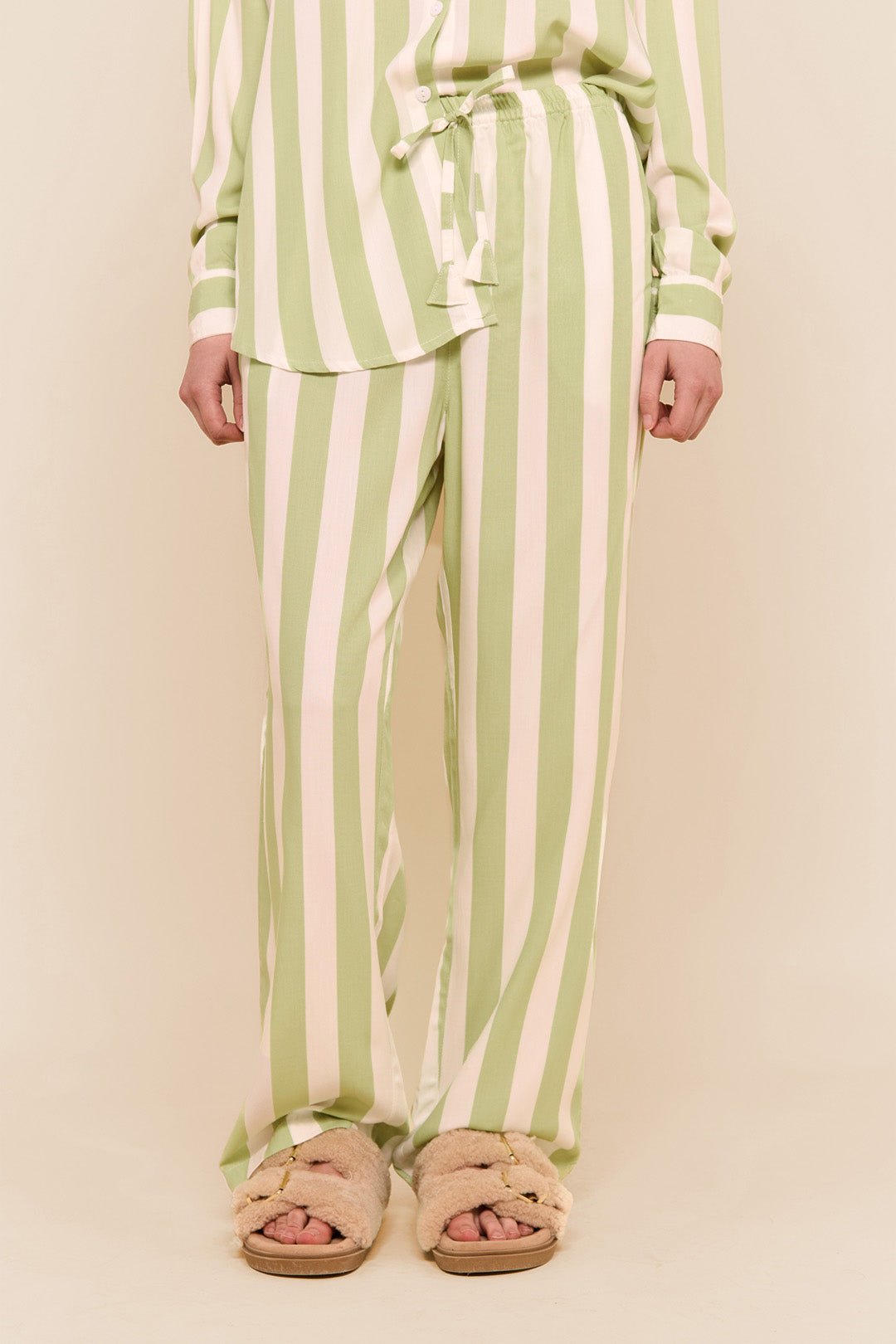 Marlon Long Sleep Set - Stripe - Margarita Green
