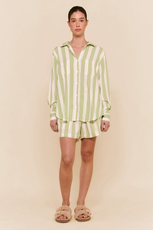Marlon Sleep Set - Stripe - Margarita Green