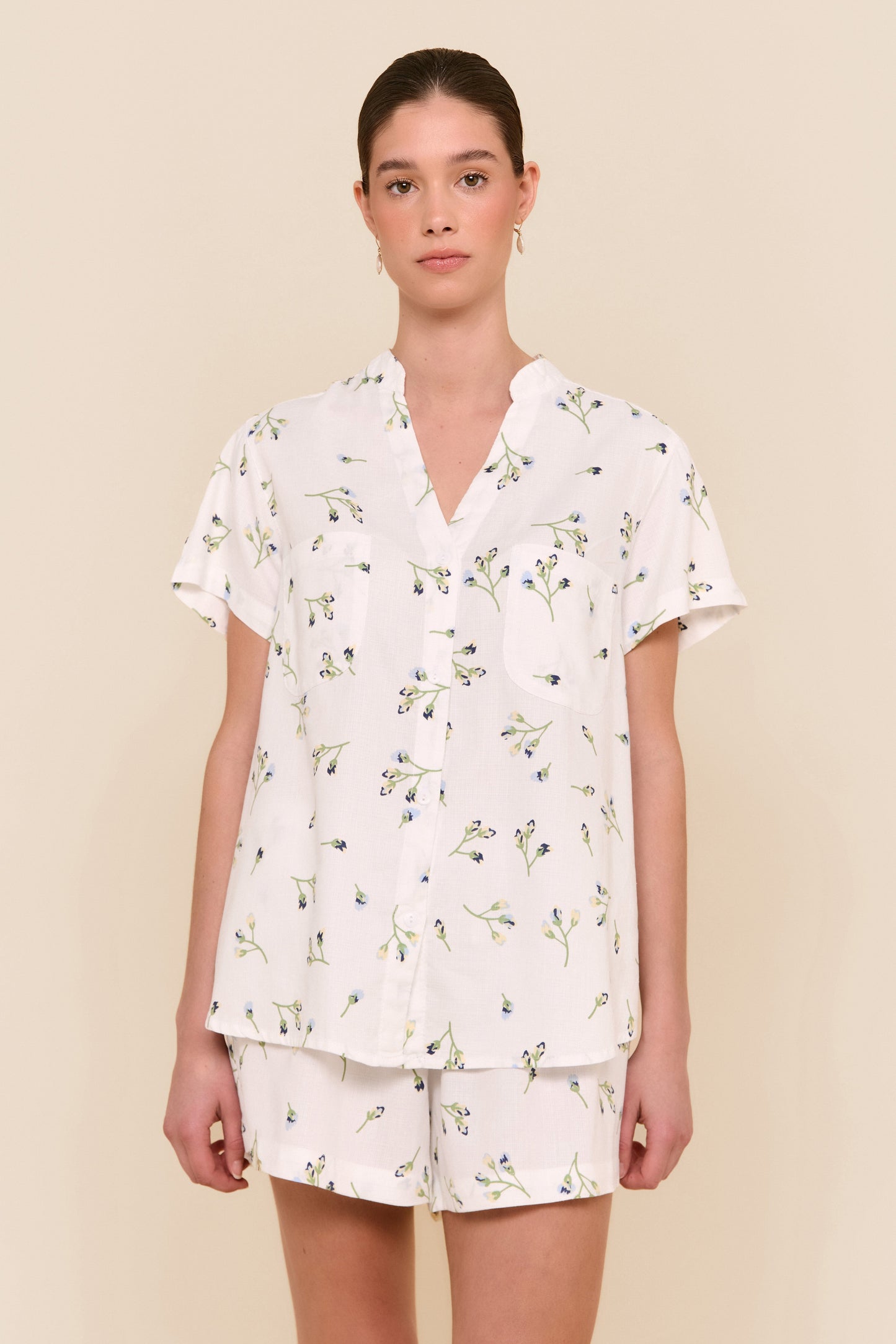 Maggie Pyjama Set - Lyocell Linen - Bluebell