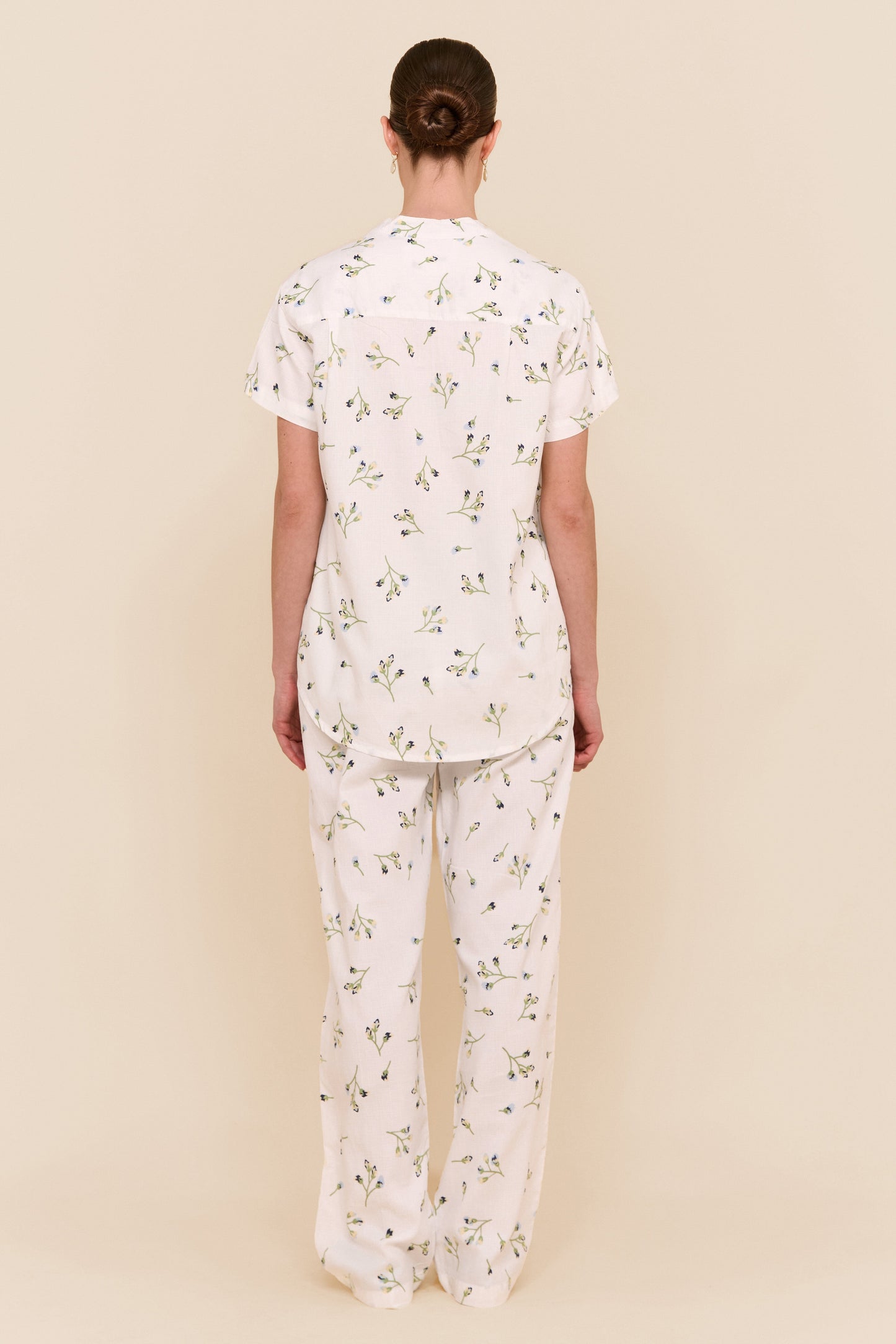 Maggie Pyjama Set - Long Pants - Lyocell Linen - Bluebell