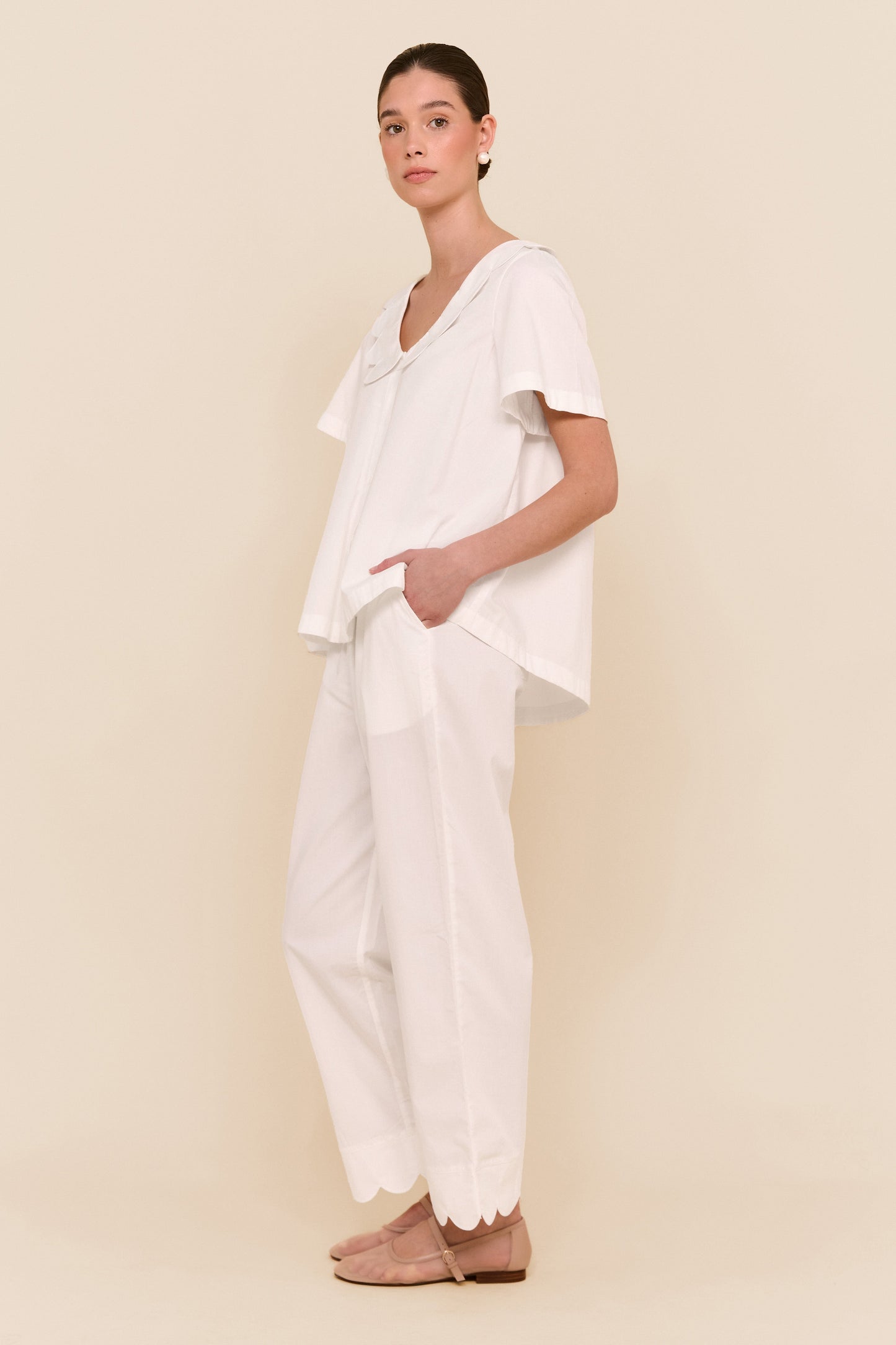 Penelope Sleep Set - Pants - Cotton Modal - Off White