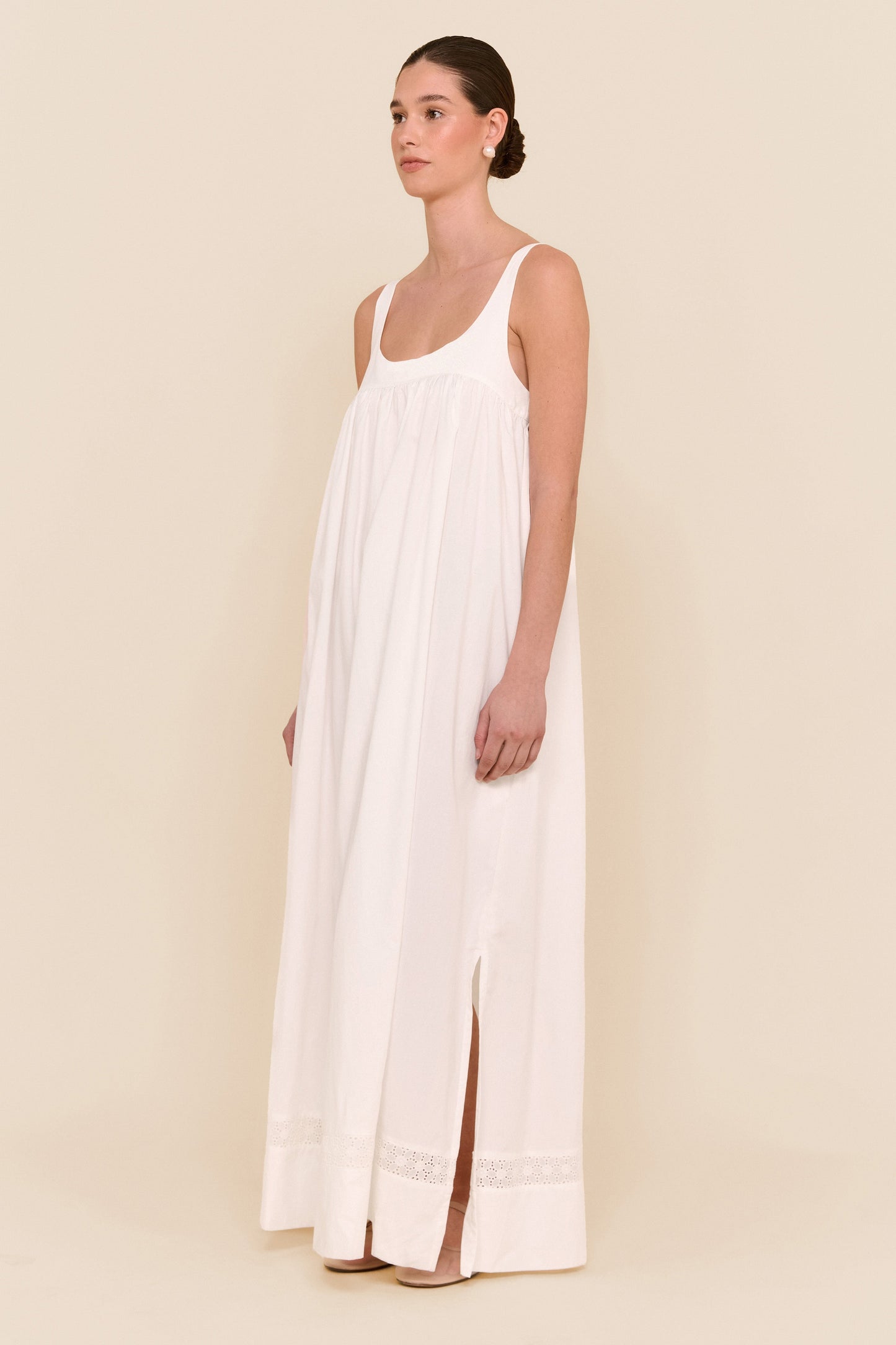 Giselle Lounge Dress - Cotton Modal - Off White