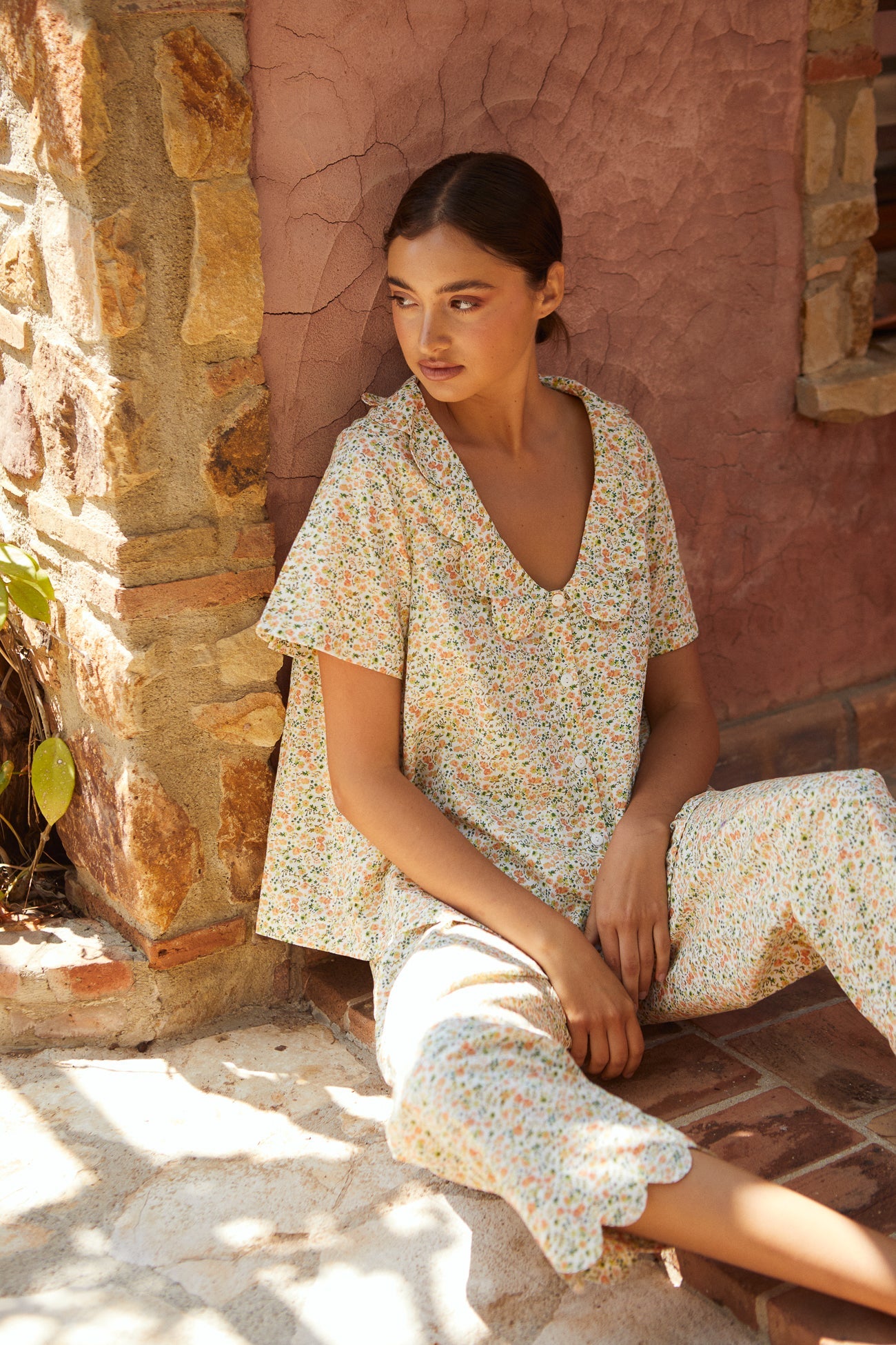 Penelope Sleep Set - Pants - Floret Green