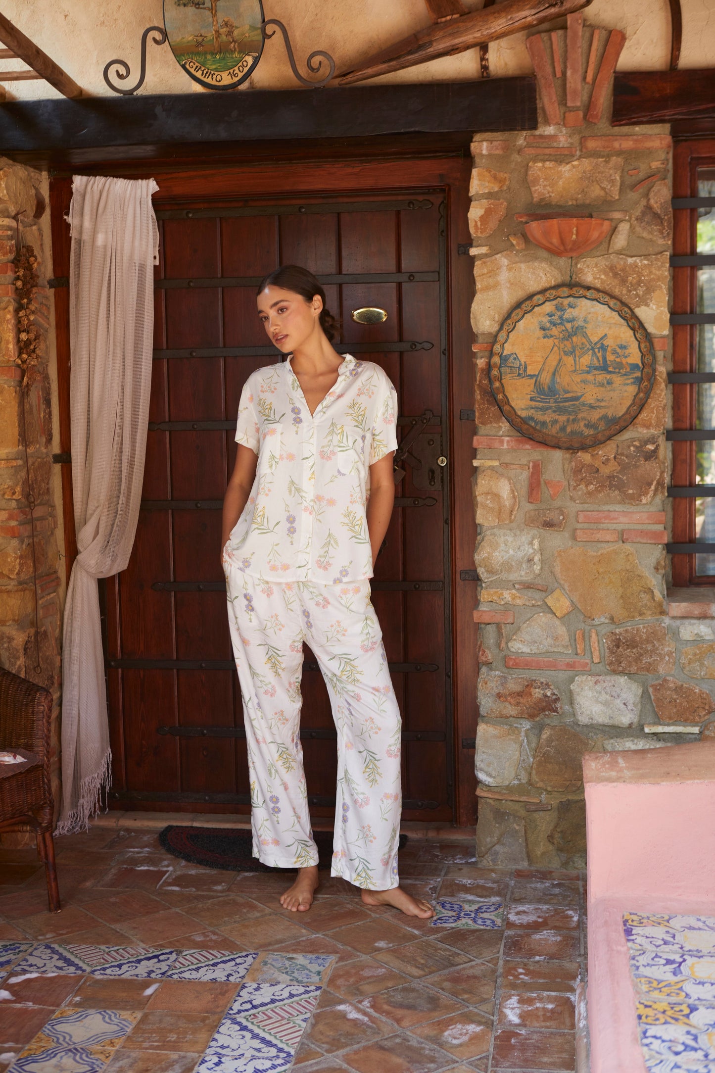 Maggie Pyjama Set - Long Pants - Wild Flower