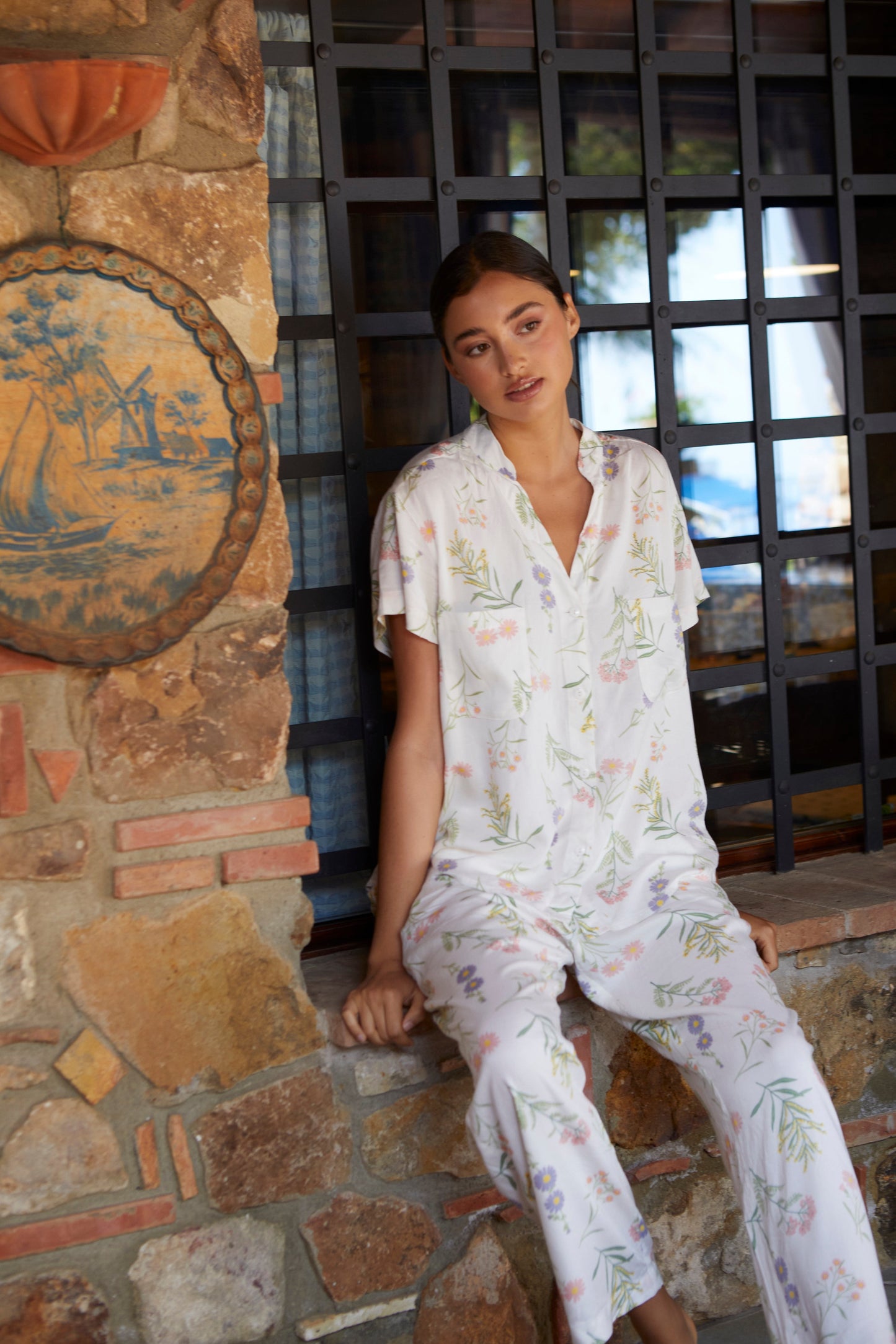 Maggie Pyjama Set - Long Pants - Wild Flower