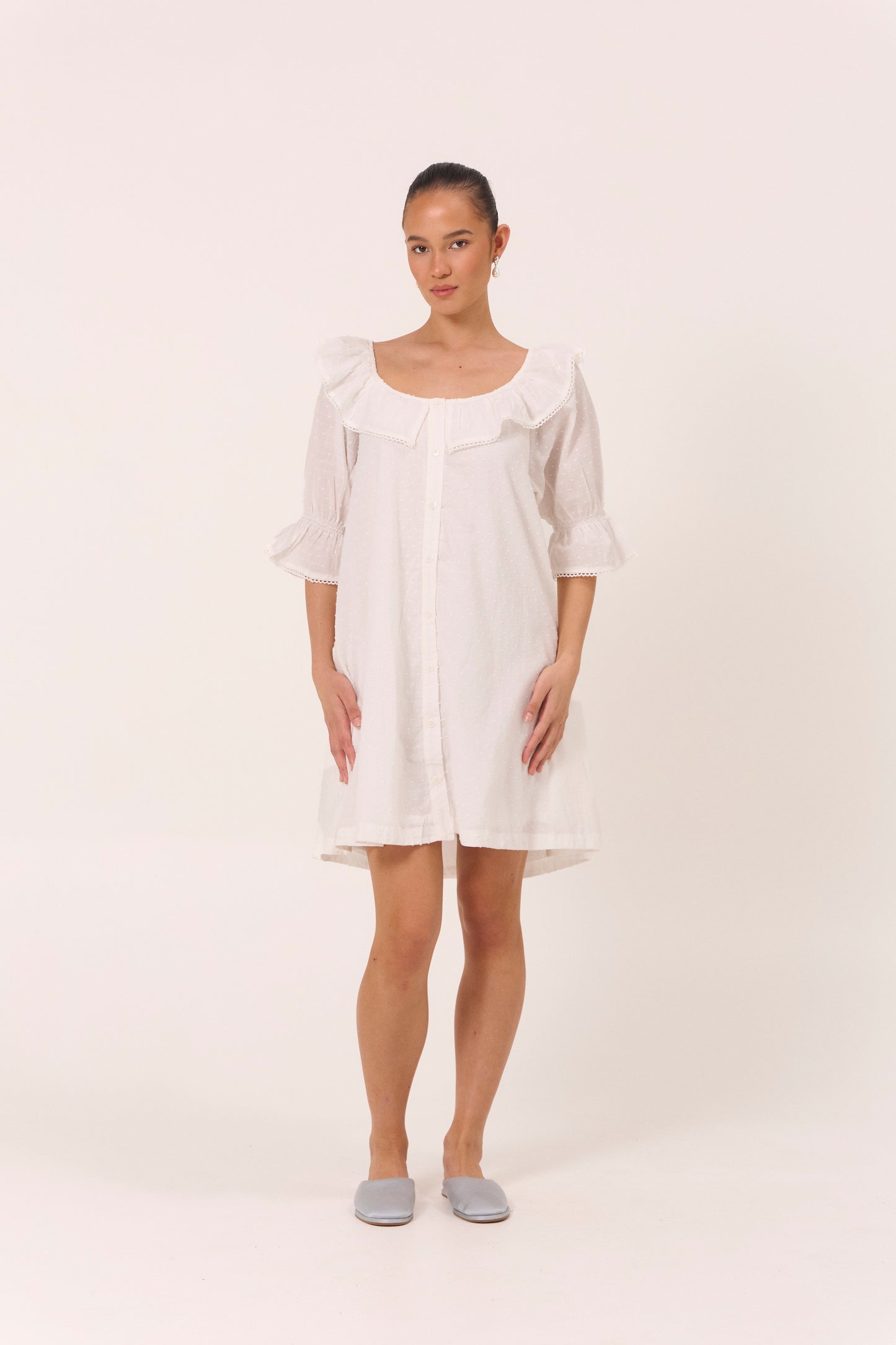 Jemima Nightie - Cotton Swiss Dot
