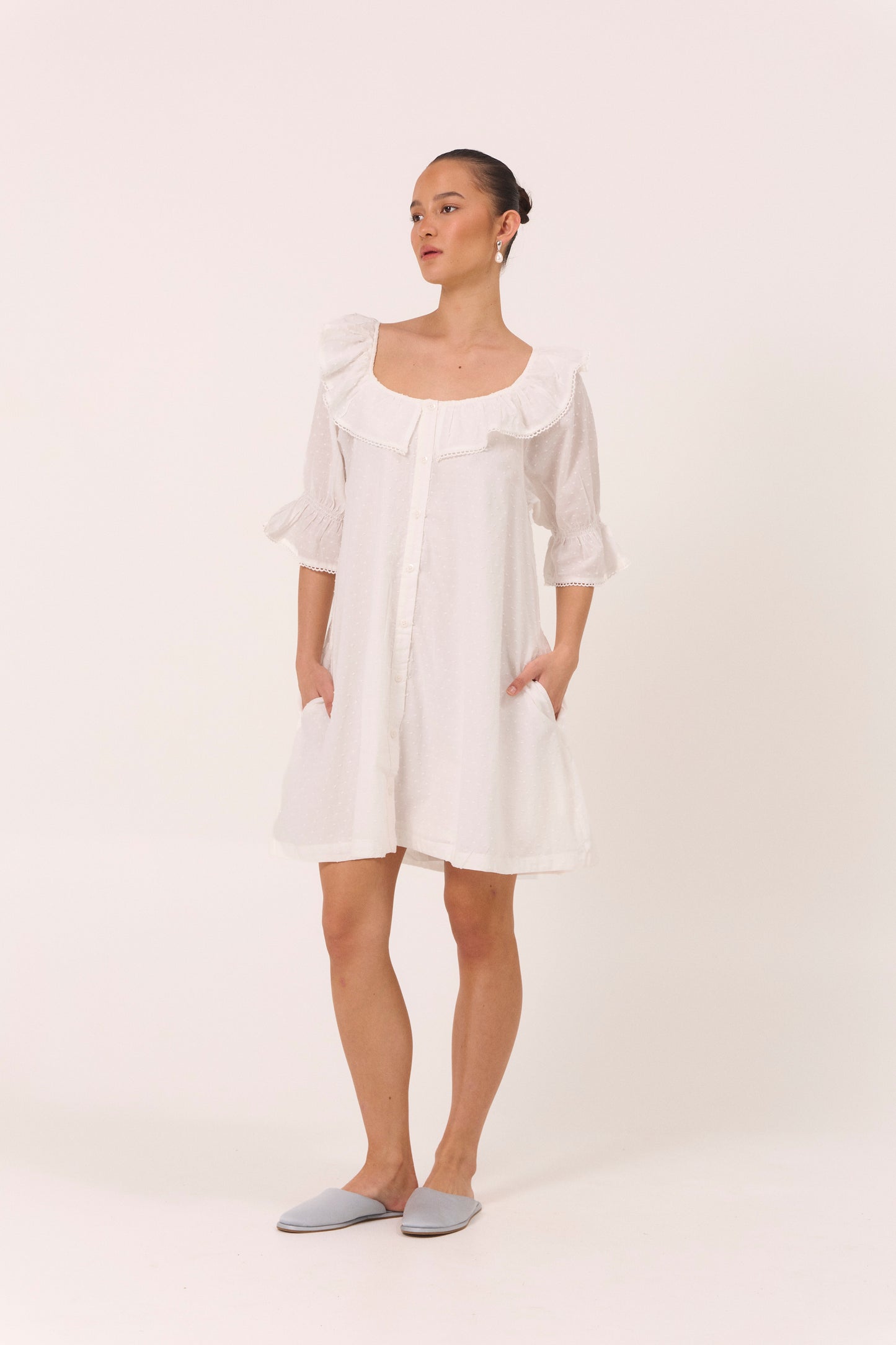 Jemima Nightie - Cotton Swiss Dot