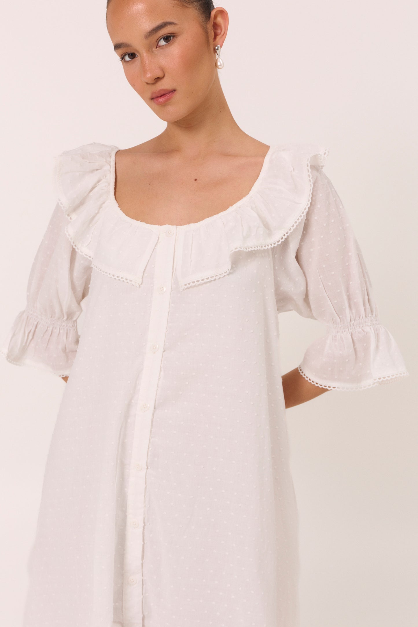 Jemima Nightie - Cotton Swiss Dot