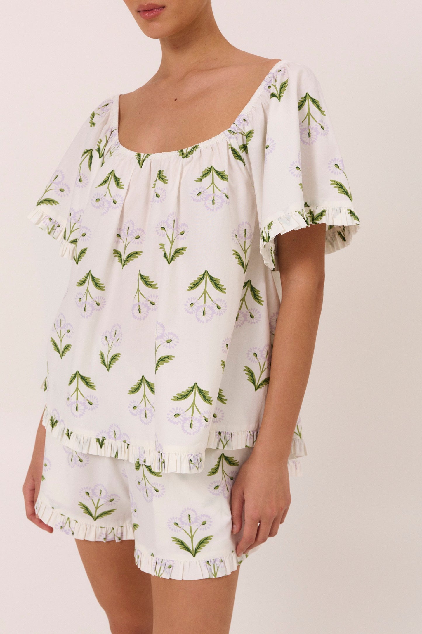 Betty Lounge Set - Cotton Modal - Dandelion Lilac