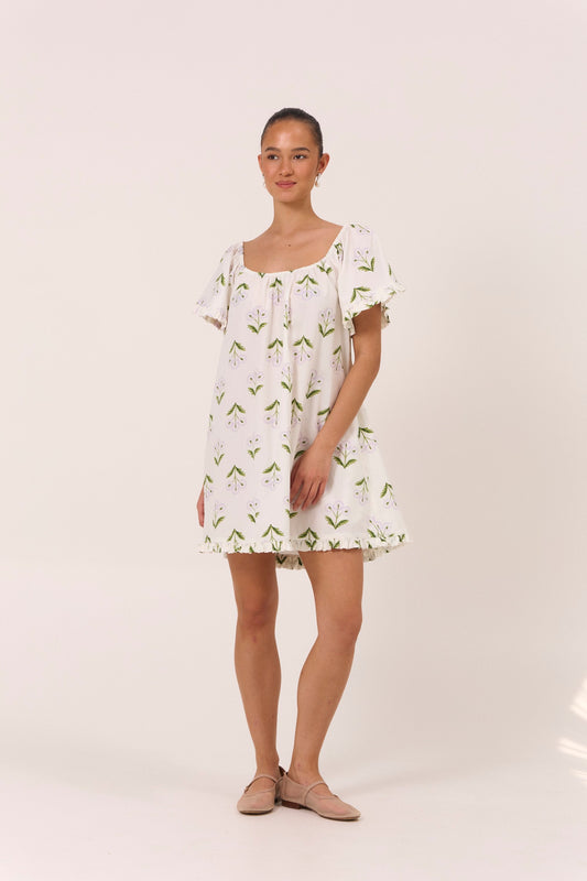 Betty Lounge Dress - Cotton Modal - Dandelion Lilac