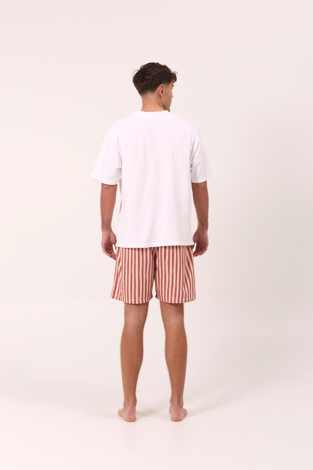 Mens Boxers - Cotton Modal - Stripe Mocha