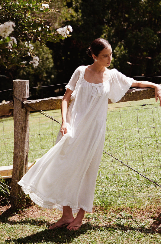 Betty Nightie - Long - Lyocell Batiste - Off White