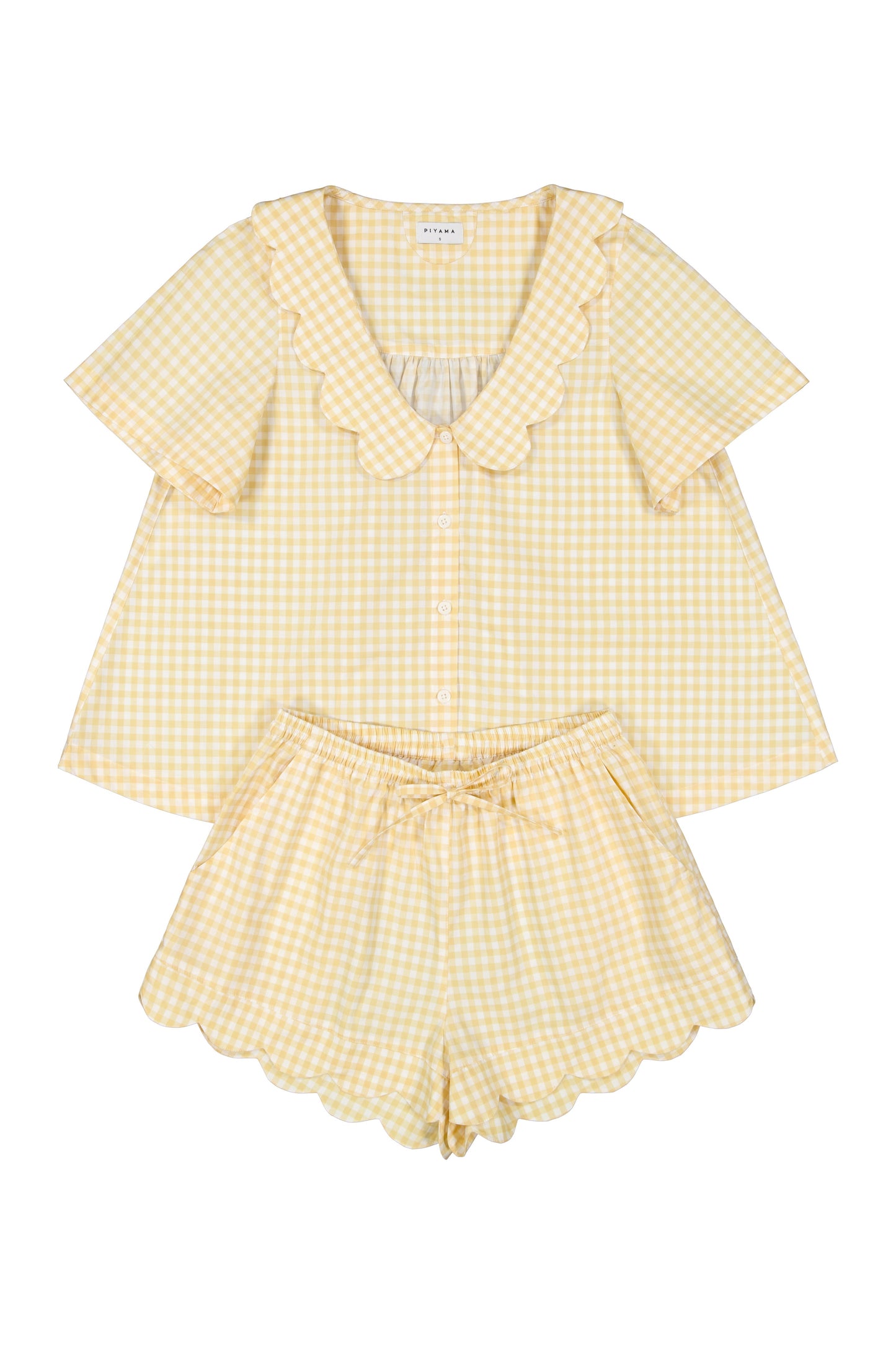 Penelope Sleep Set - Cotton - Gingham Yellow