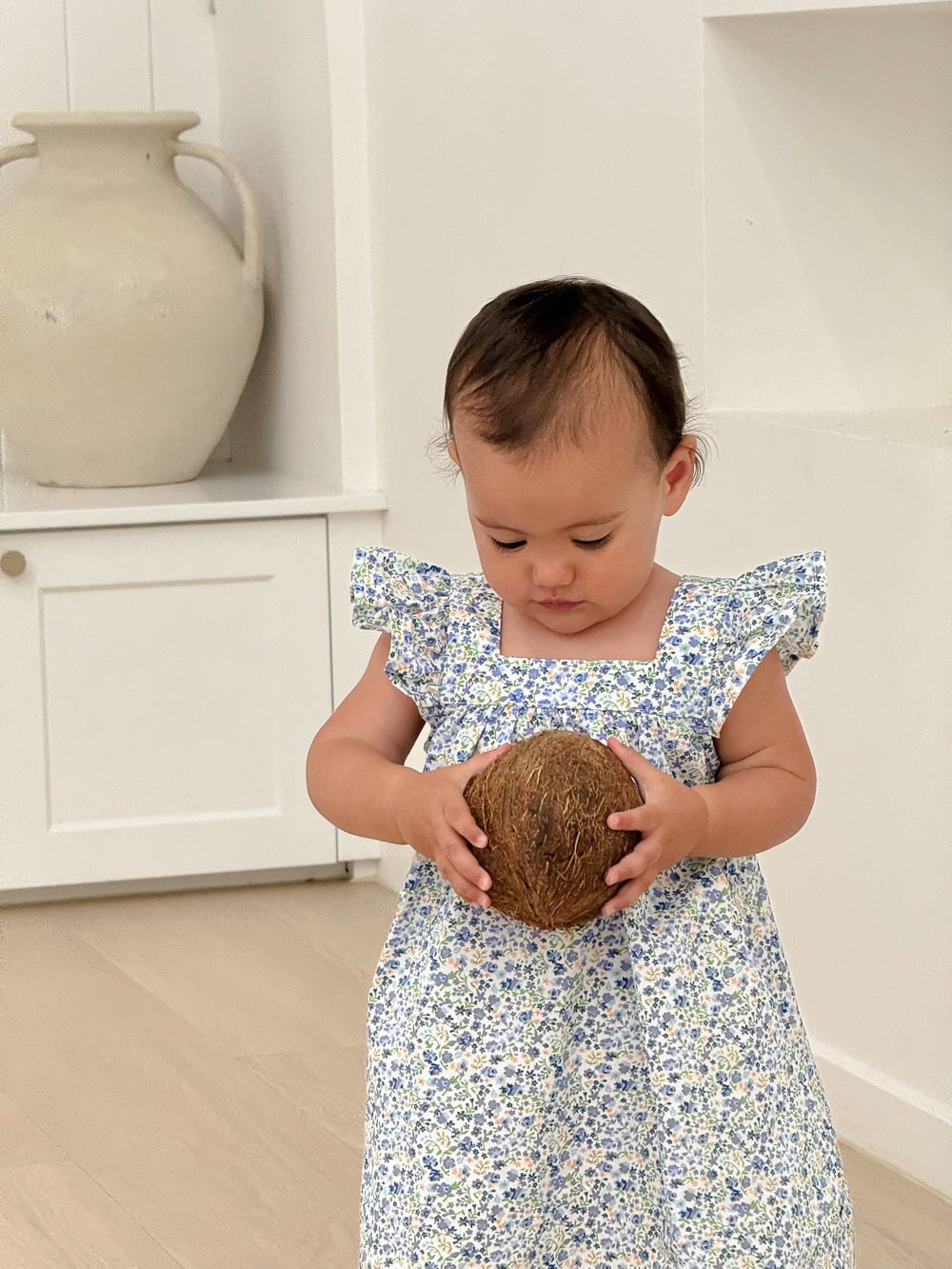 Girls Harriet Lounge Dress - Cotton - Floret Blue