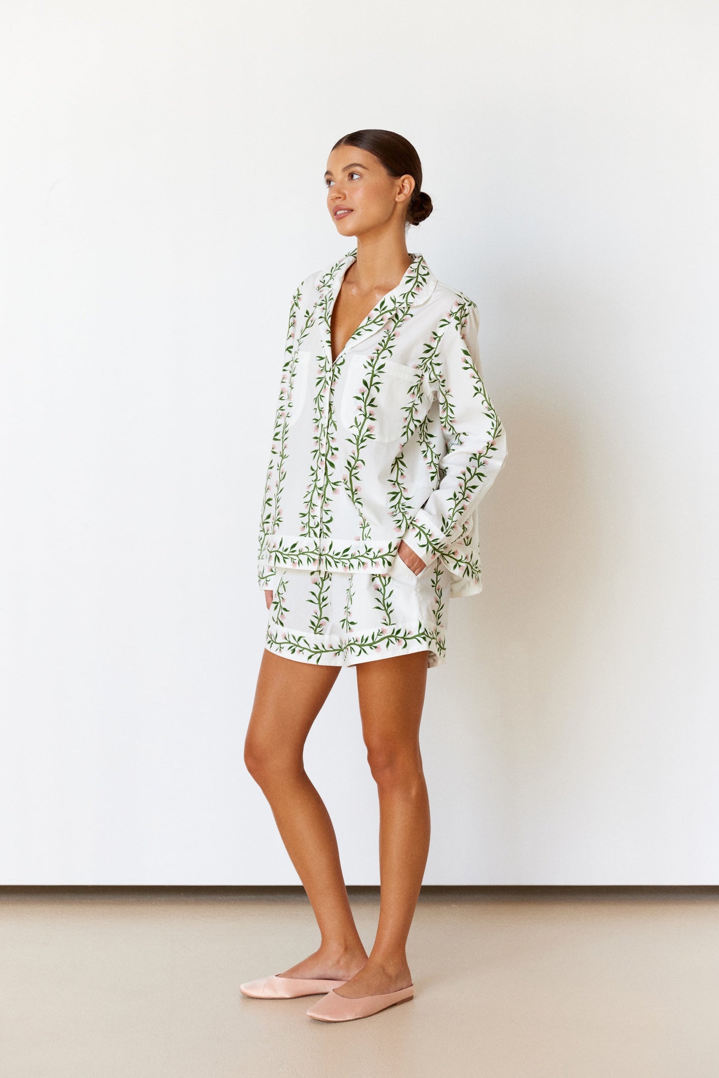 Emily Sleep Set - Long Sleeve - Cotton - Vine Pink