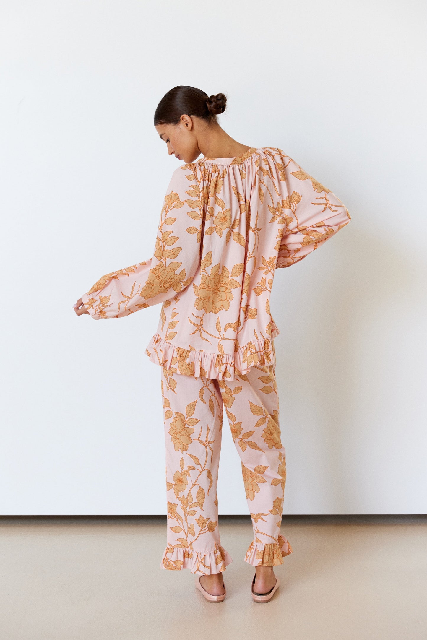 Sophie Sleep Set - Long - Cotton Modal - Romantic Floral Peach
