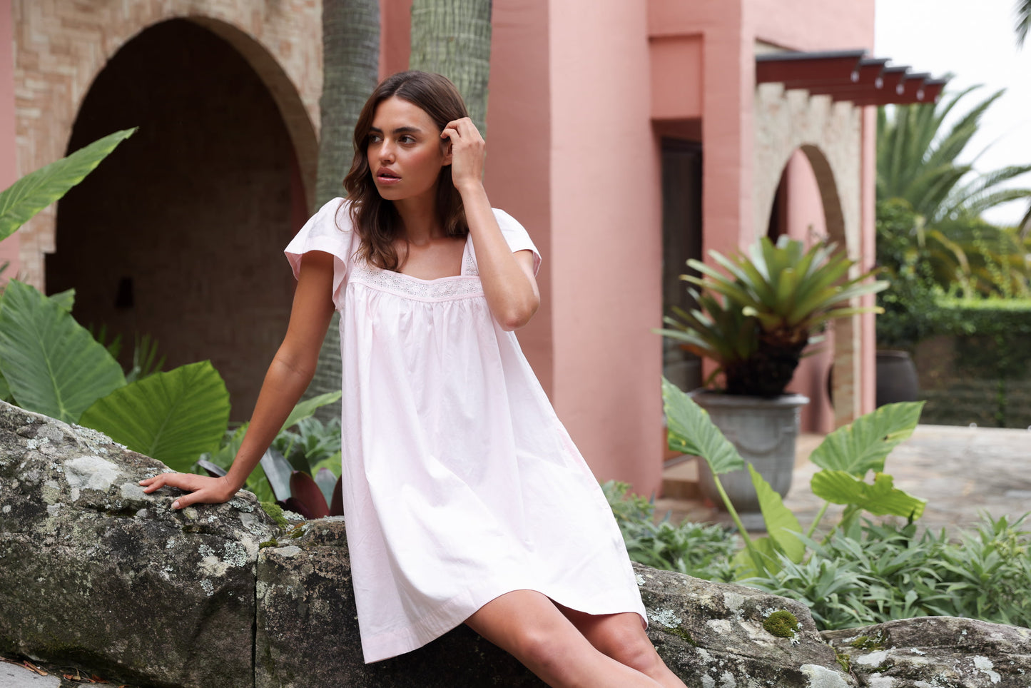 Poppy Lounge Dress - Cotton Modal - Pink