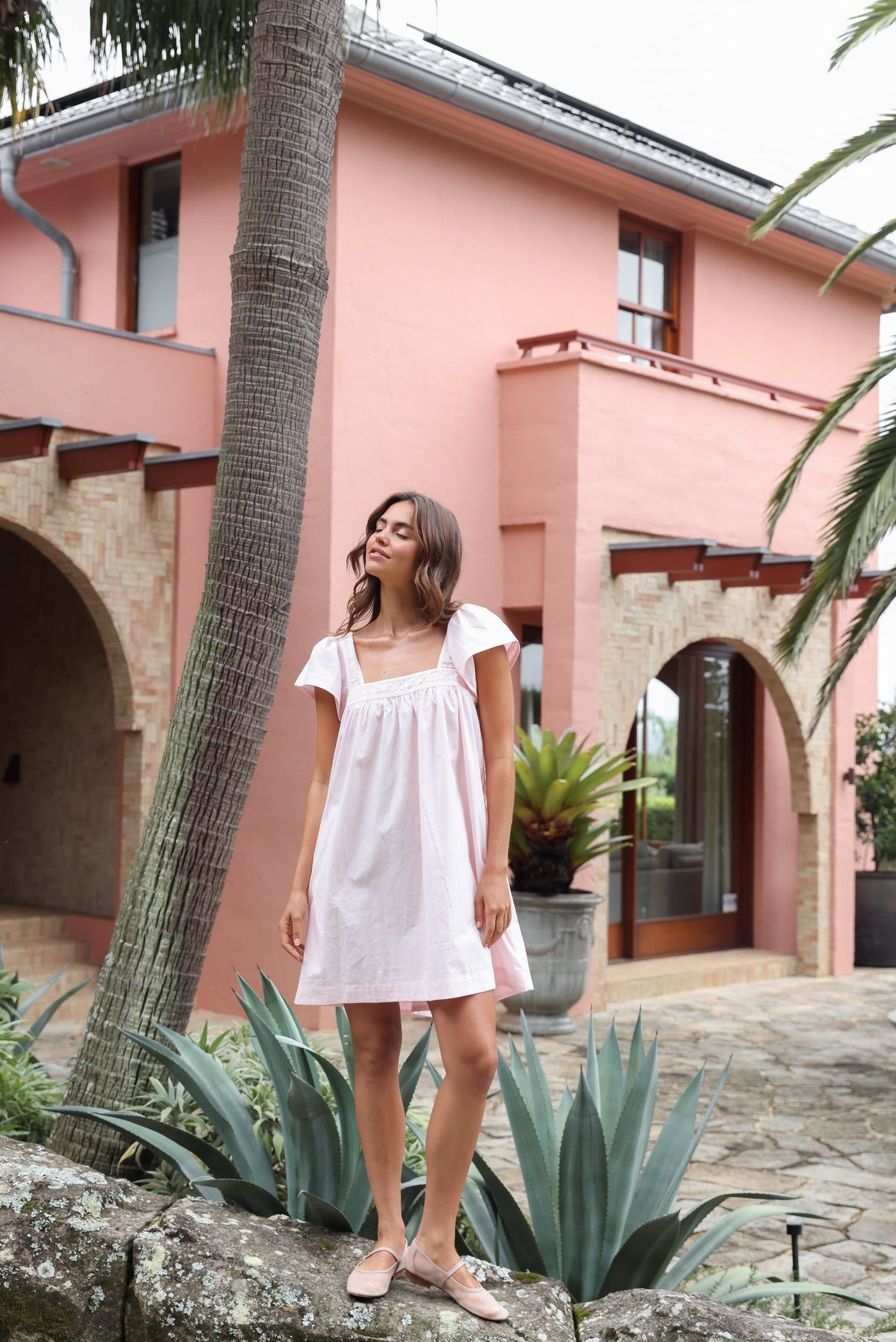Poppy Lounge Dress - Cotton Modal - Pink