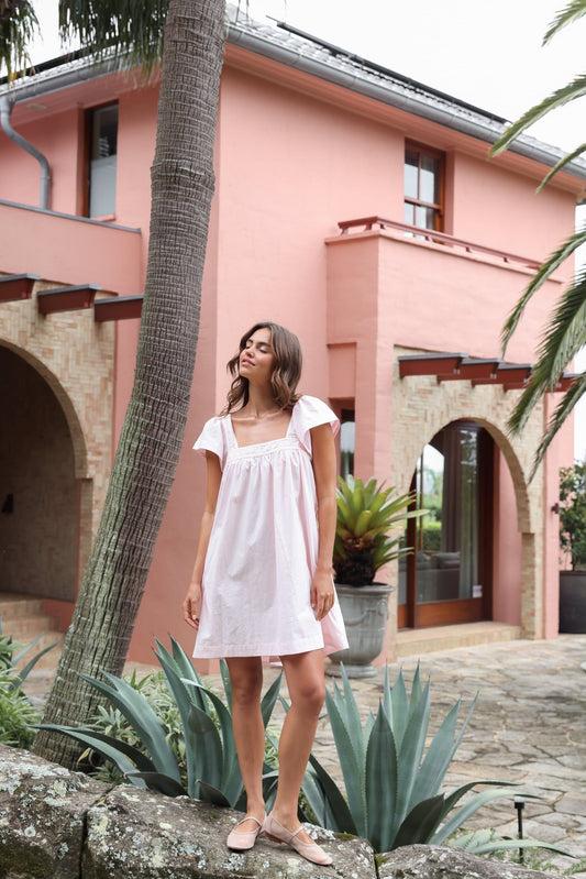 Poppy Lounge Dress - Cotton Modal - Pink