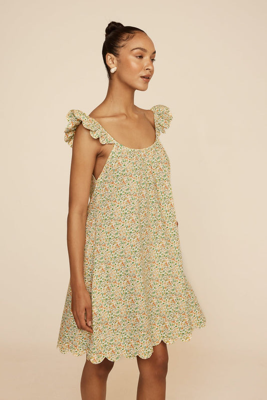 Indah Wing Nightie - Cotton - Floret Green