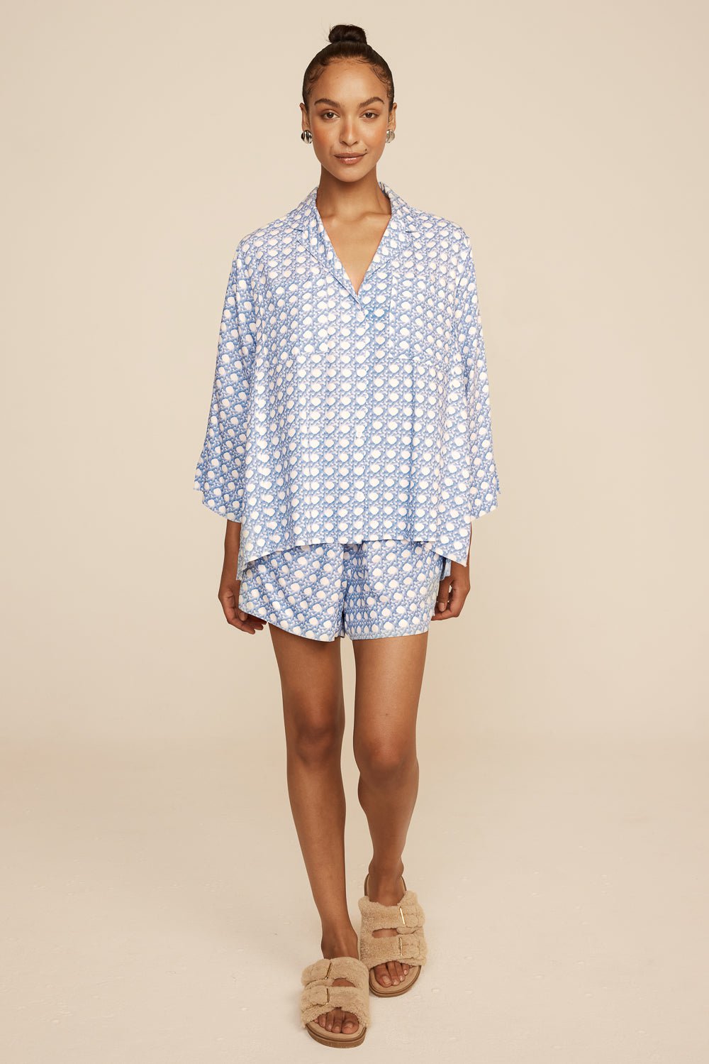 Peta Sleep Set - ECOVERO™ - Rattan - Cornflower Blue