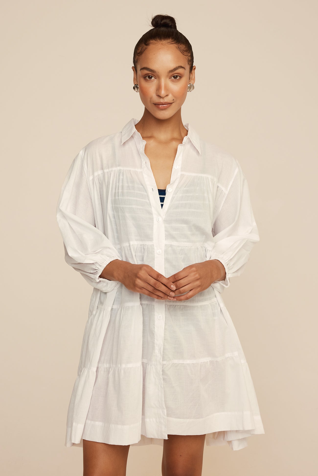 Phoebe Cover-Up - Cotton Voile - White