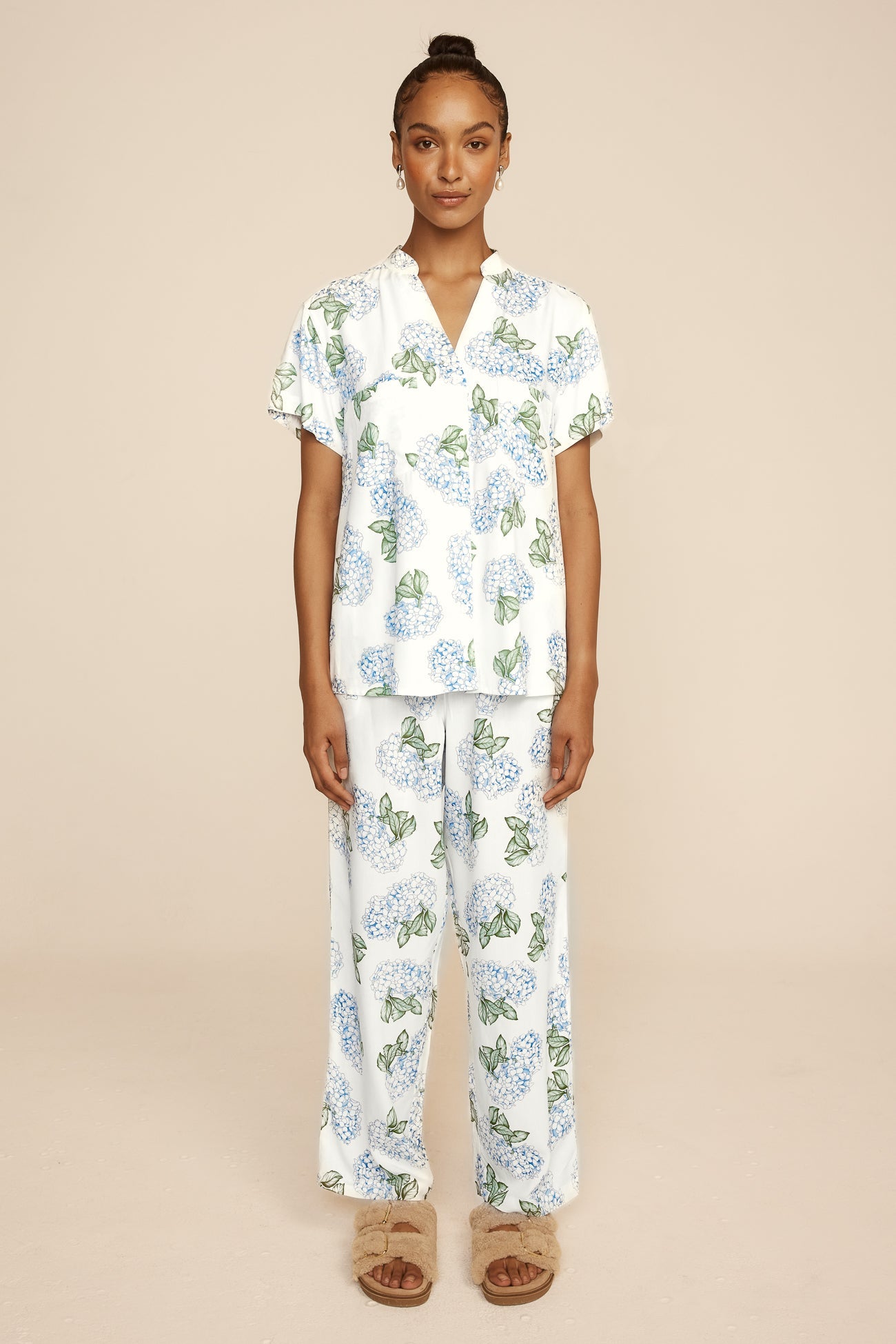 Maggie Pyjama Set - Long Pants - Hydrangea Blue