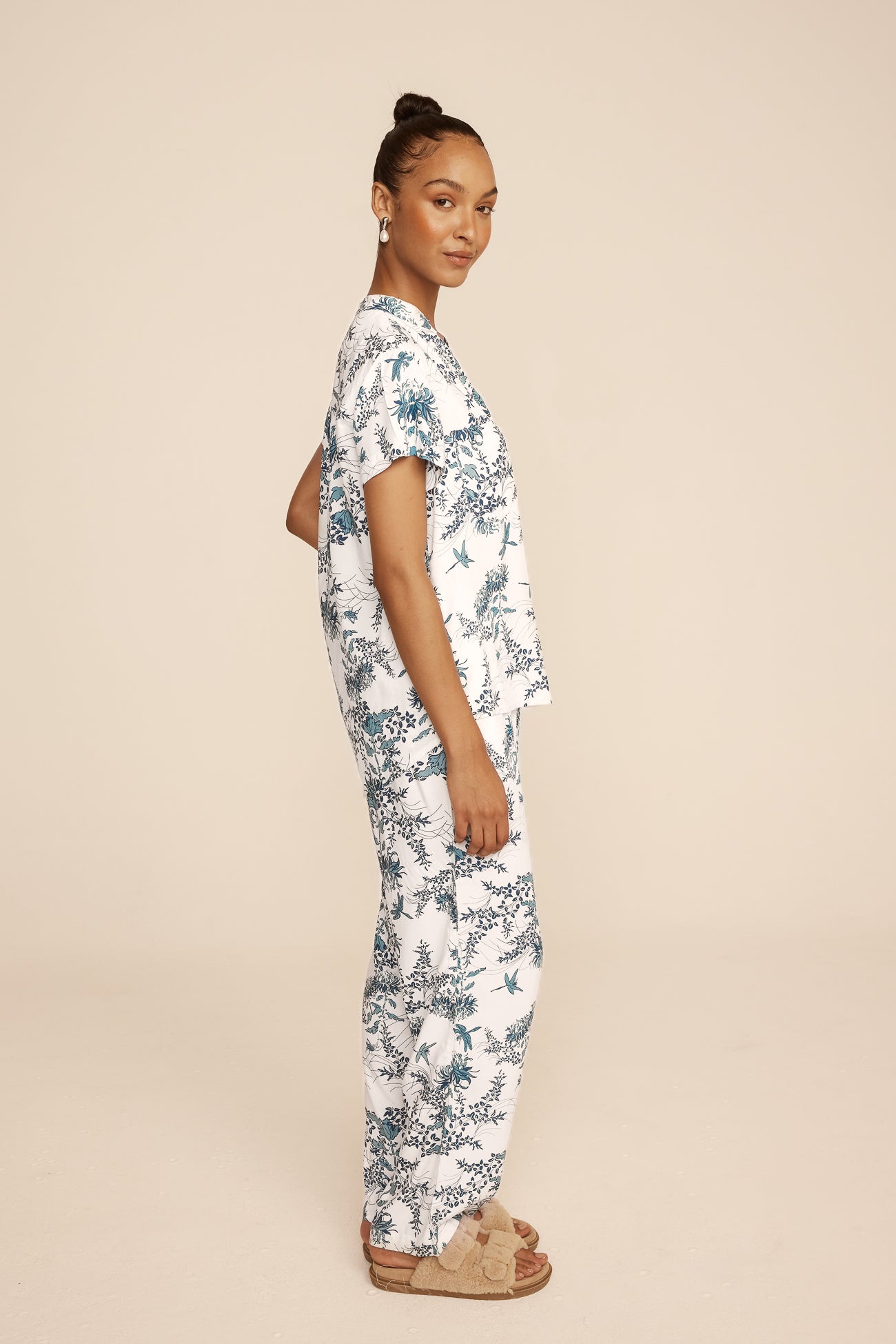 Maggie Pyjama Set - Long Pants - Summer Toile - Aegean Blue