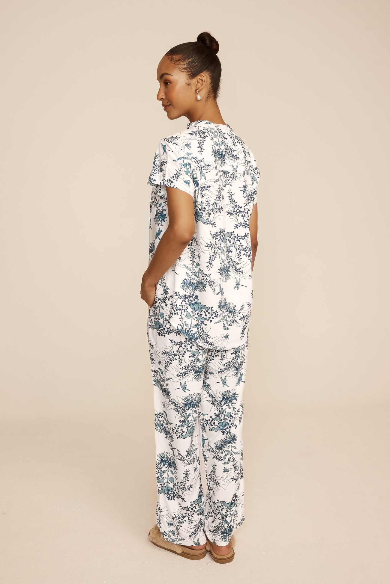 Maggie Pyjama Set - Long Pants - Summer Toile - Aegean Blue