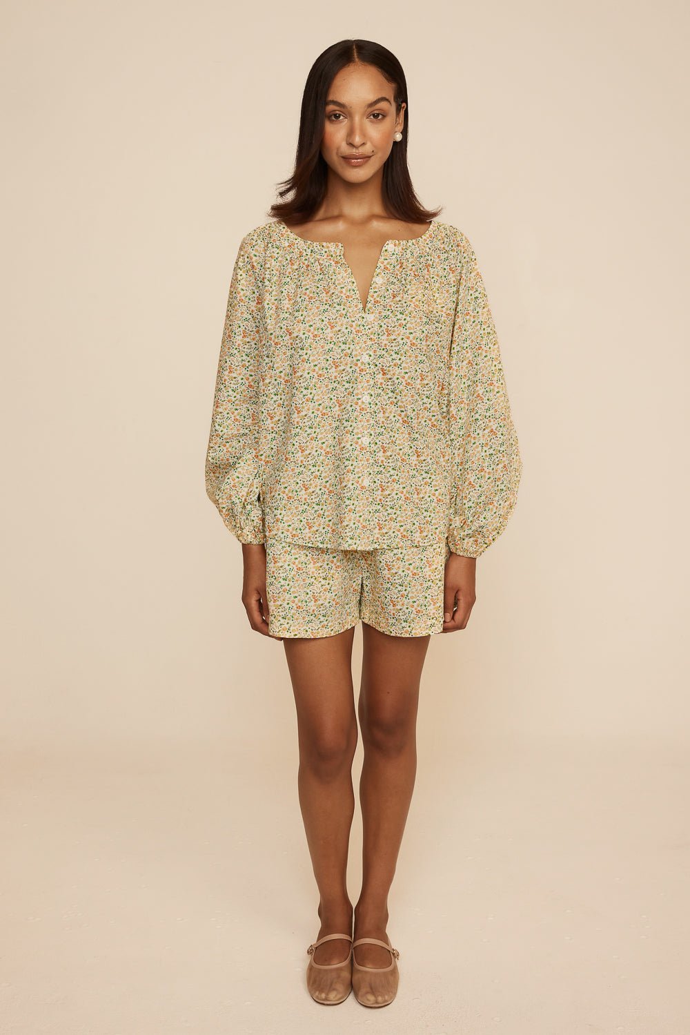 Claire Lounge Set - Cotton - Floret Green