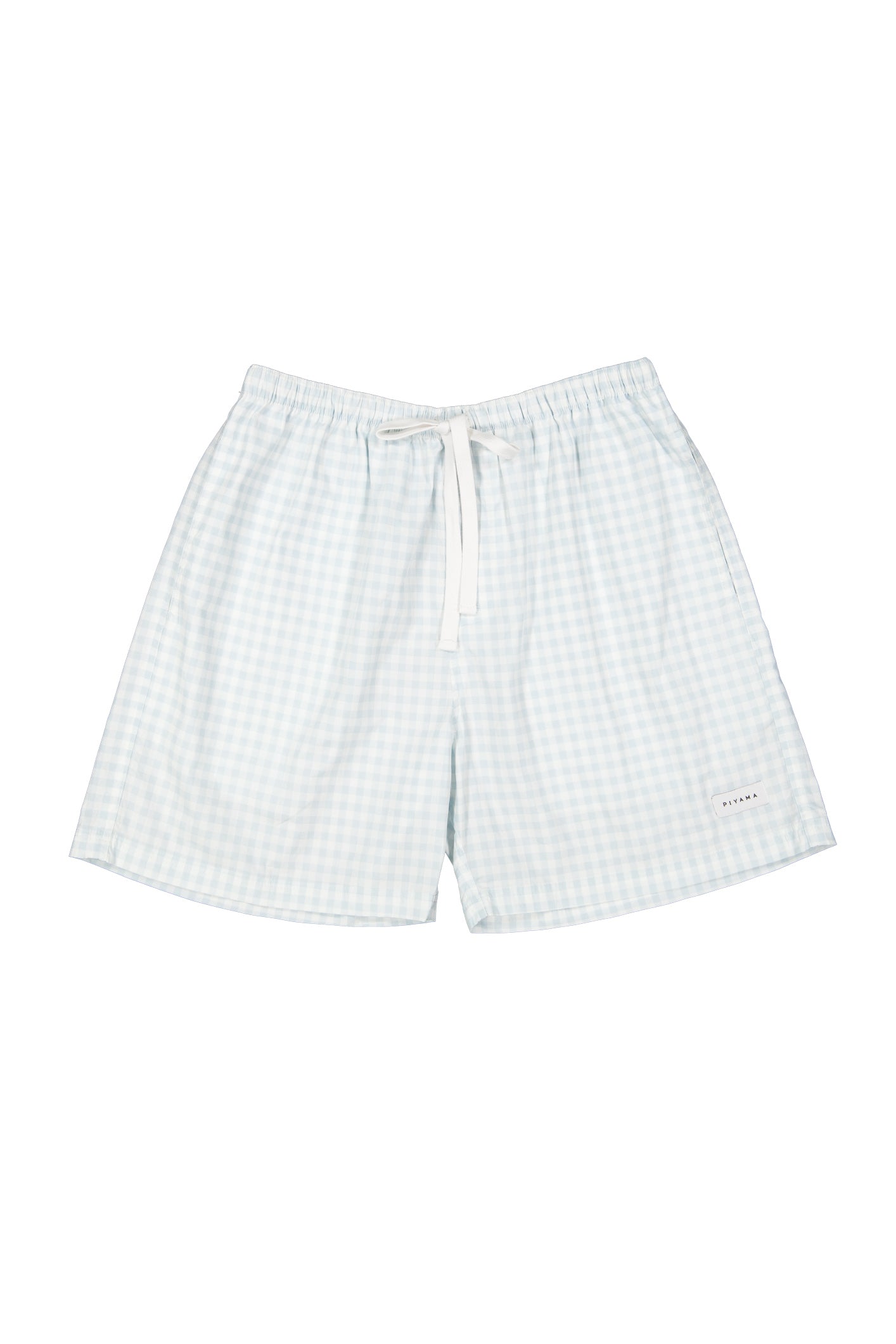 Mens Boxer Shorts - Cotton - Gingham Pale Blue