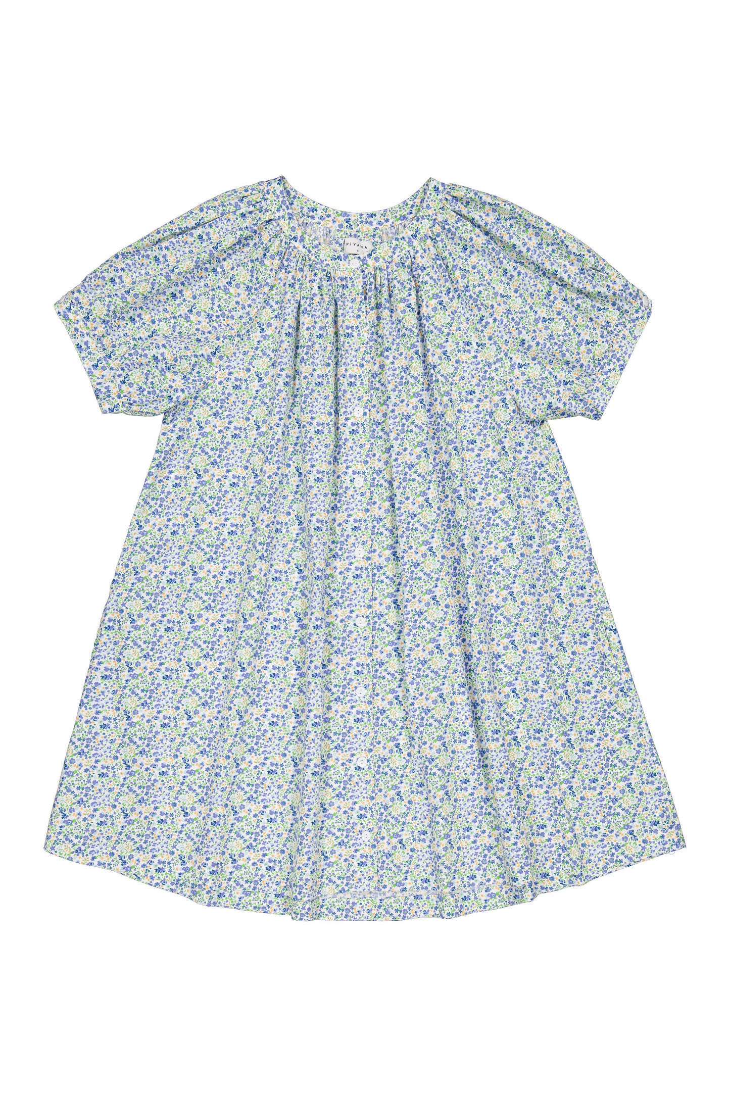 Libby Lounge Dress - Cotton - Floret Blue