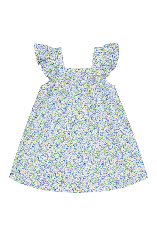 Girls Harriet Lounge Dress - Cotton - Floret Blue