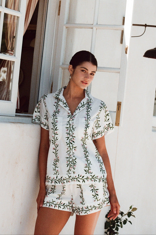 Emily Sleep Set - Cotton - Vine Pink