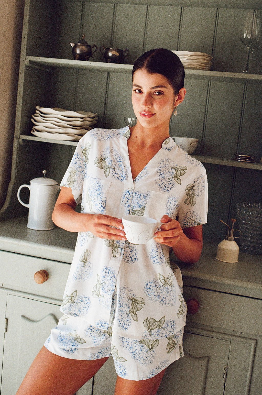 Maggie Pyjama Set - Hydrangea Blue