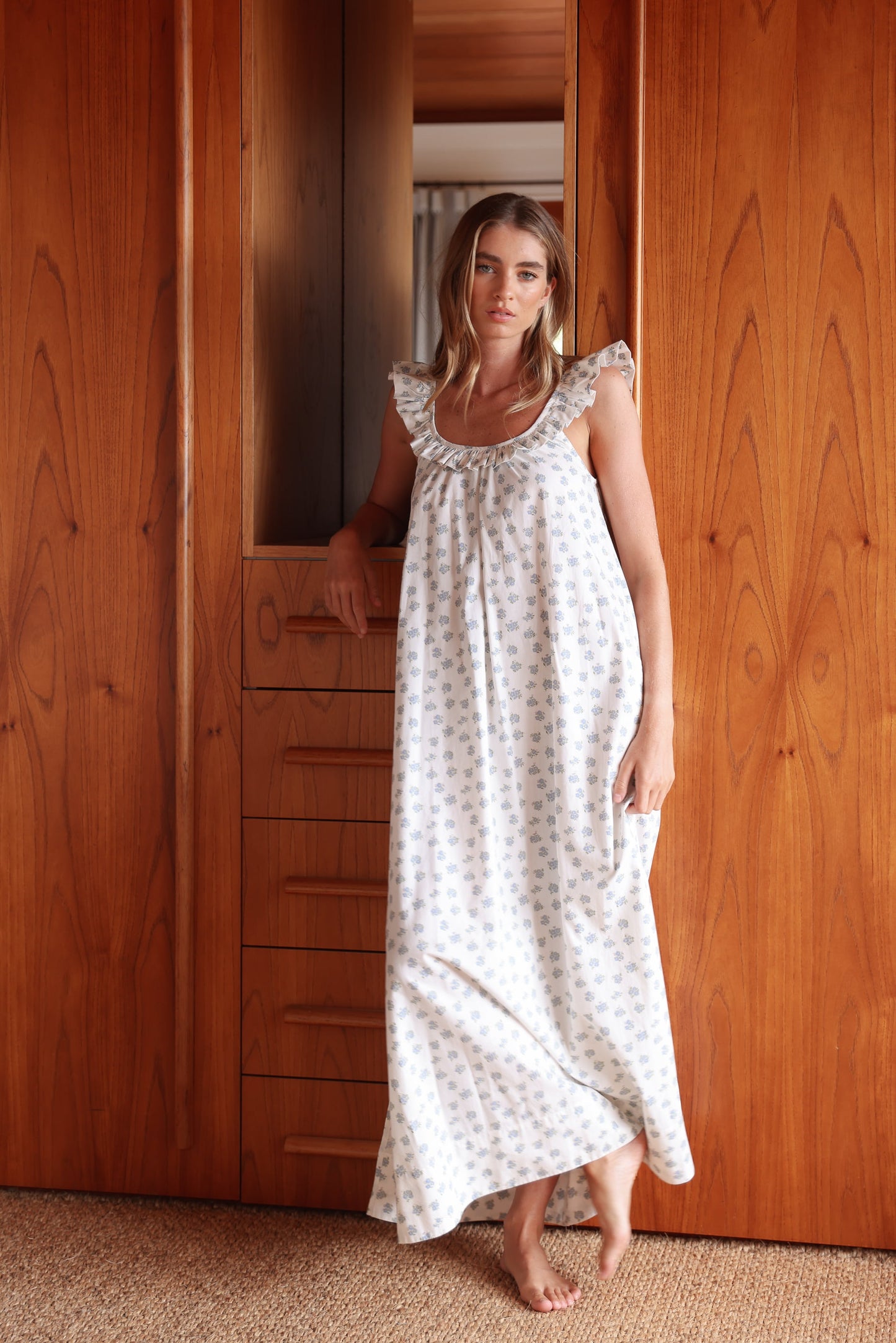 Margot Nightie - Cotton Modal - Meadow Blue