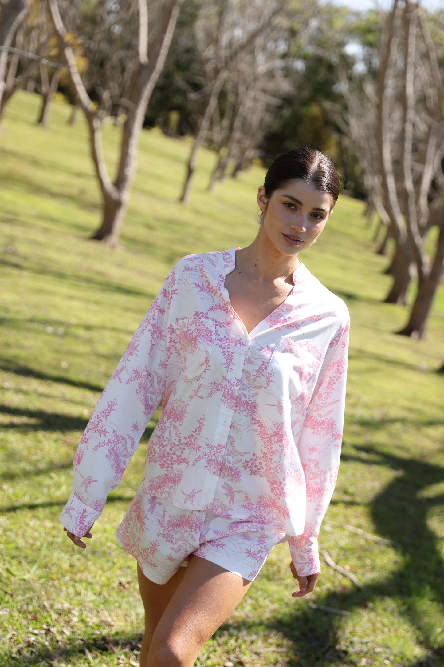 Maggie Pyjama Set - Long Sleeve - ECOVERO™ - Summer Toile Pink