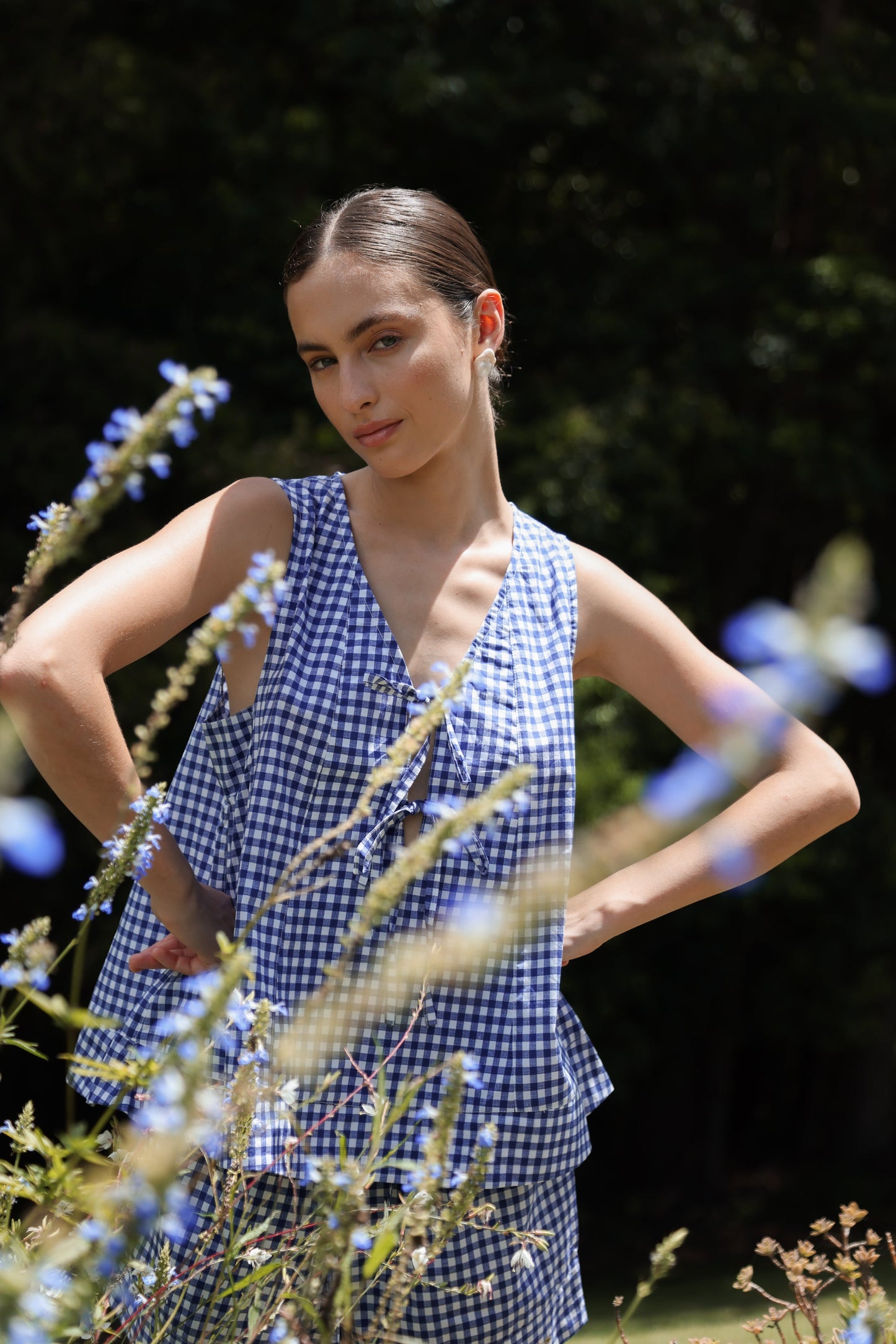 Andy Lounge Set - Gingham - Navy