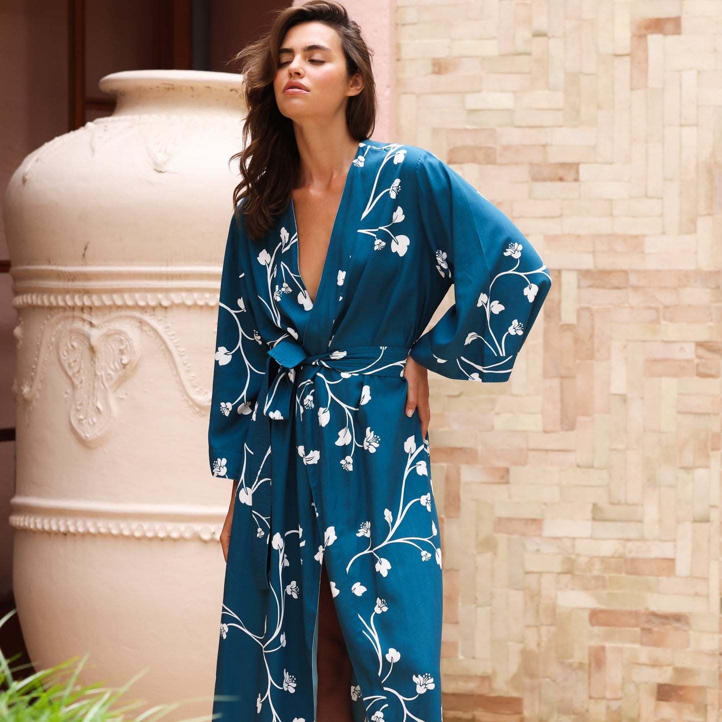 Alice Kimono Robe - Long - ECOVERO™ - Sweet Pea