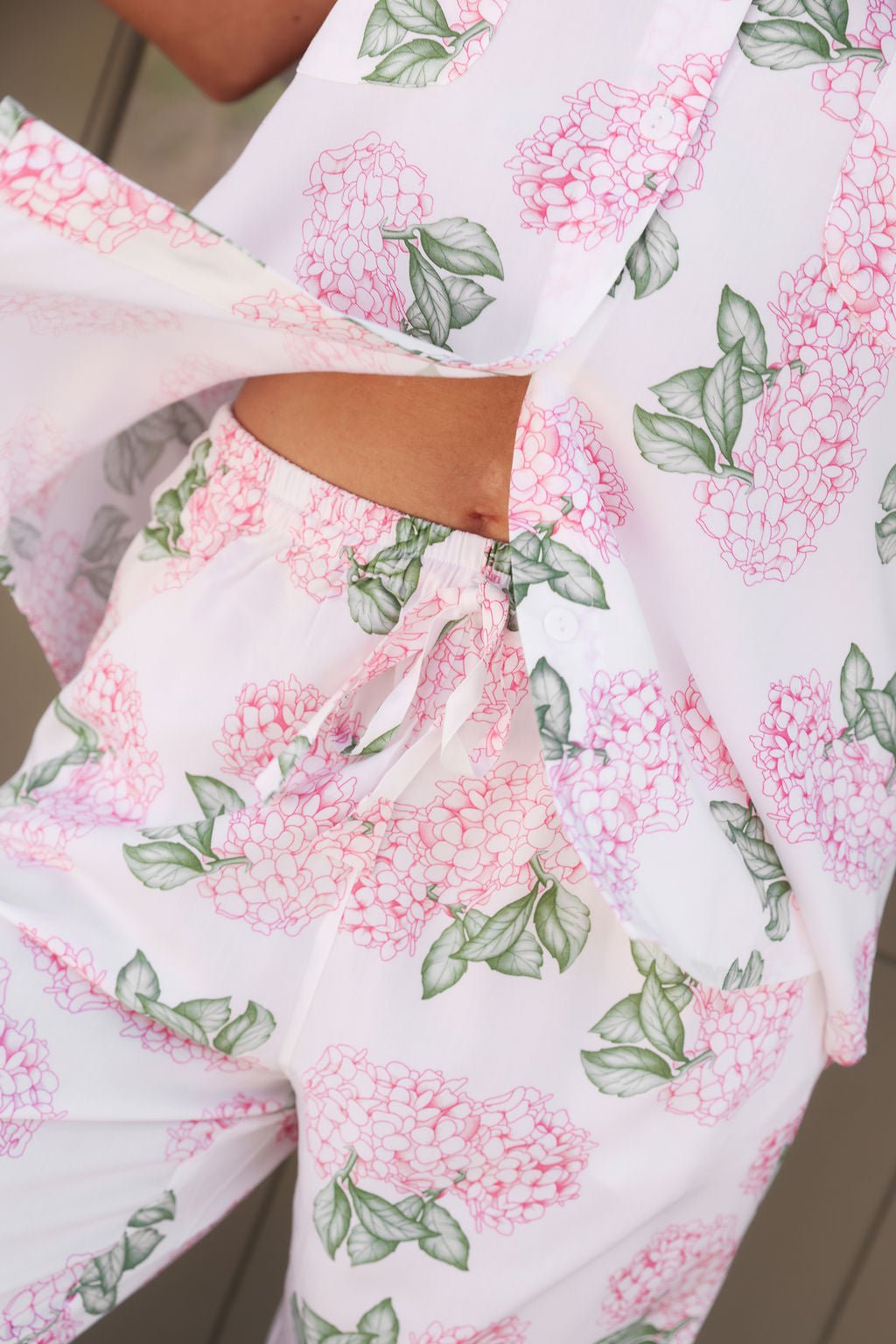 Maggie Pyjama Set - Long Pants - Hydrangea Pink