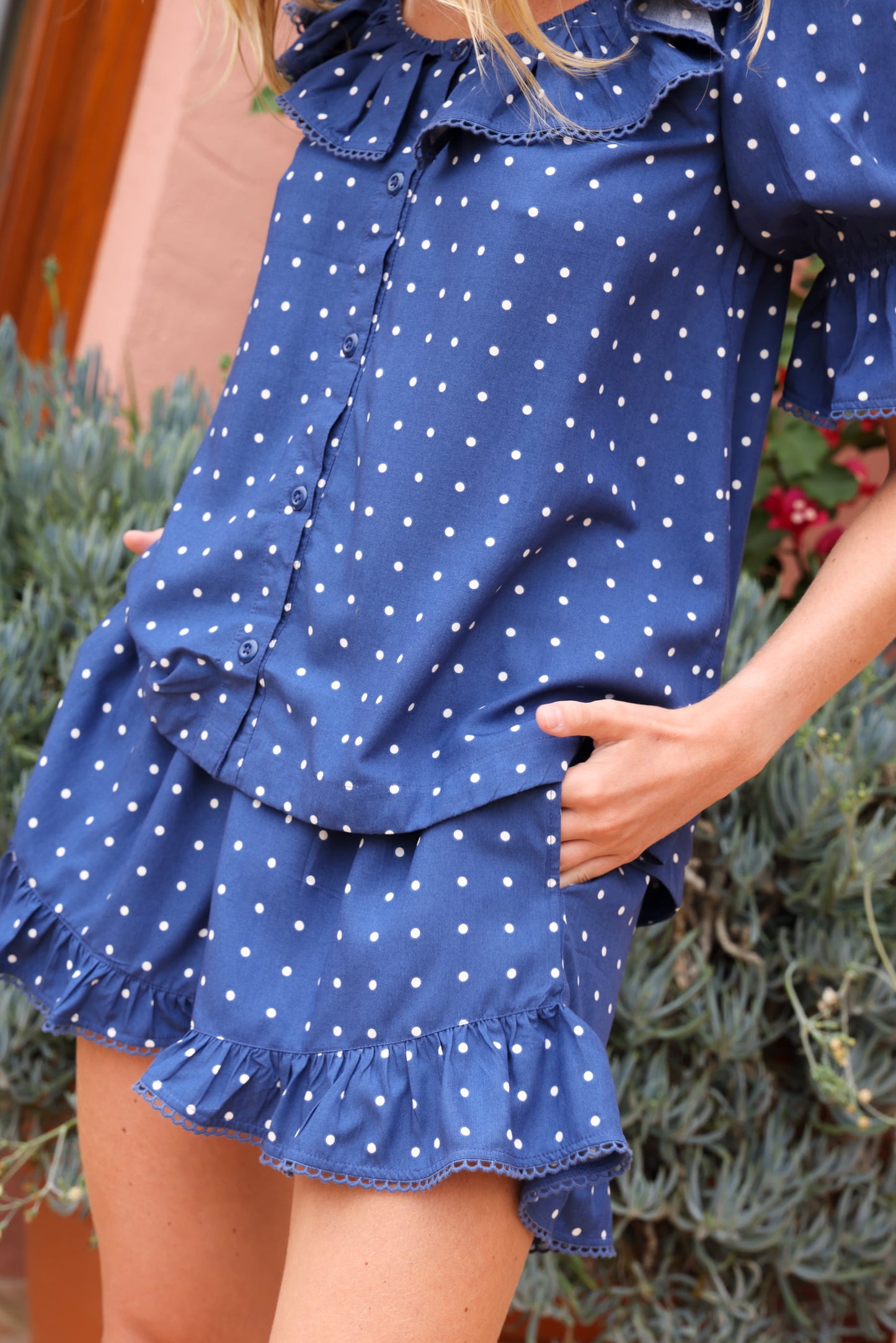 Jemima Sleep Set - ECOVERO™ - Indigo Dot