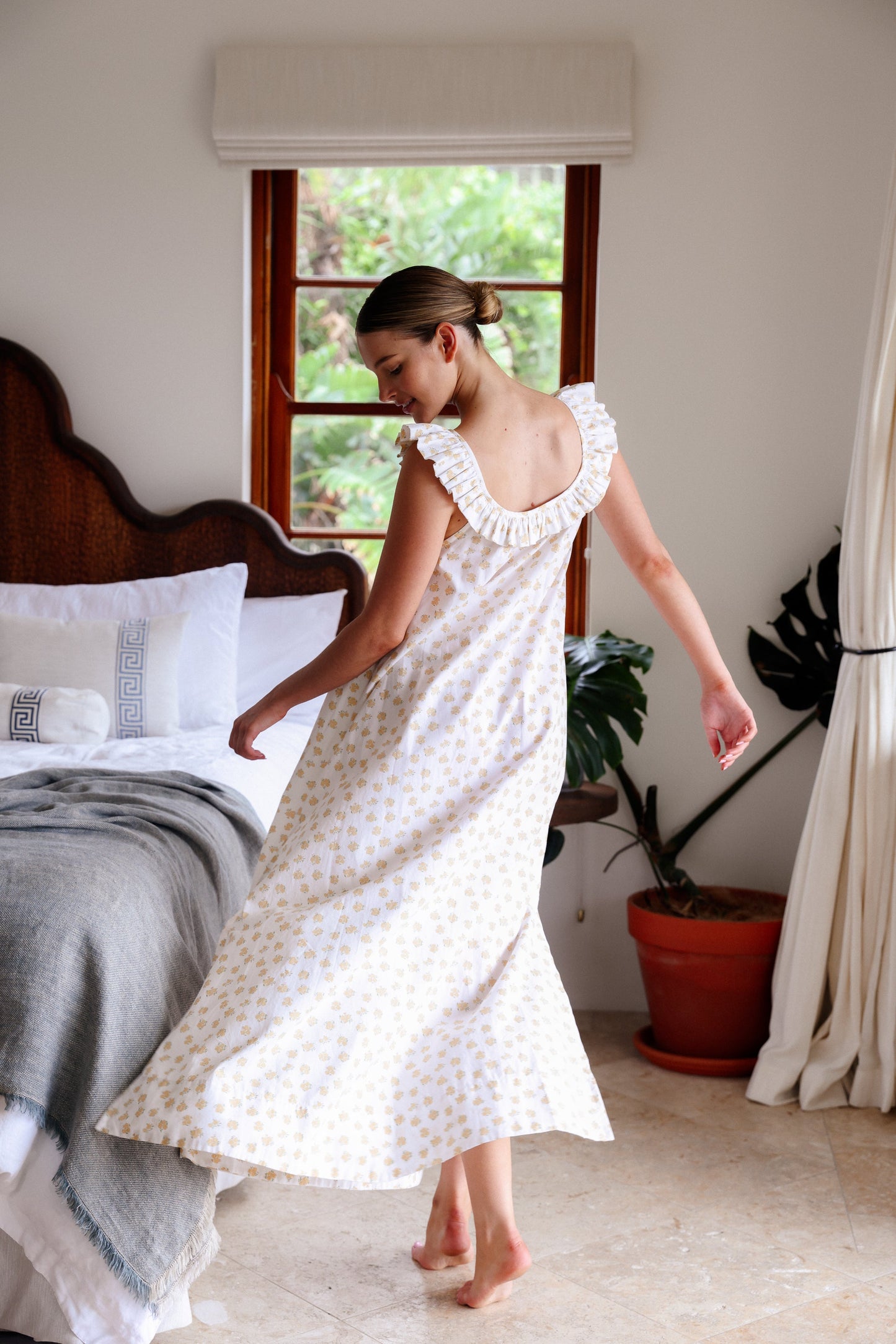 Margot Nightie - Cotton Modal - Meadow Honey